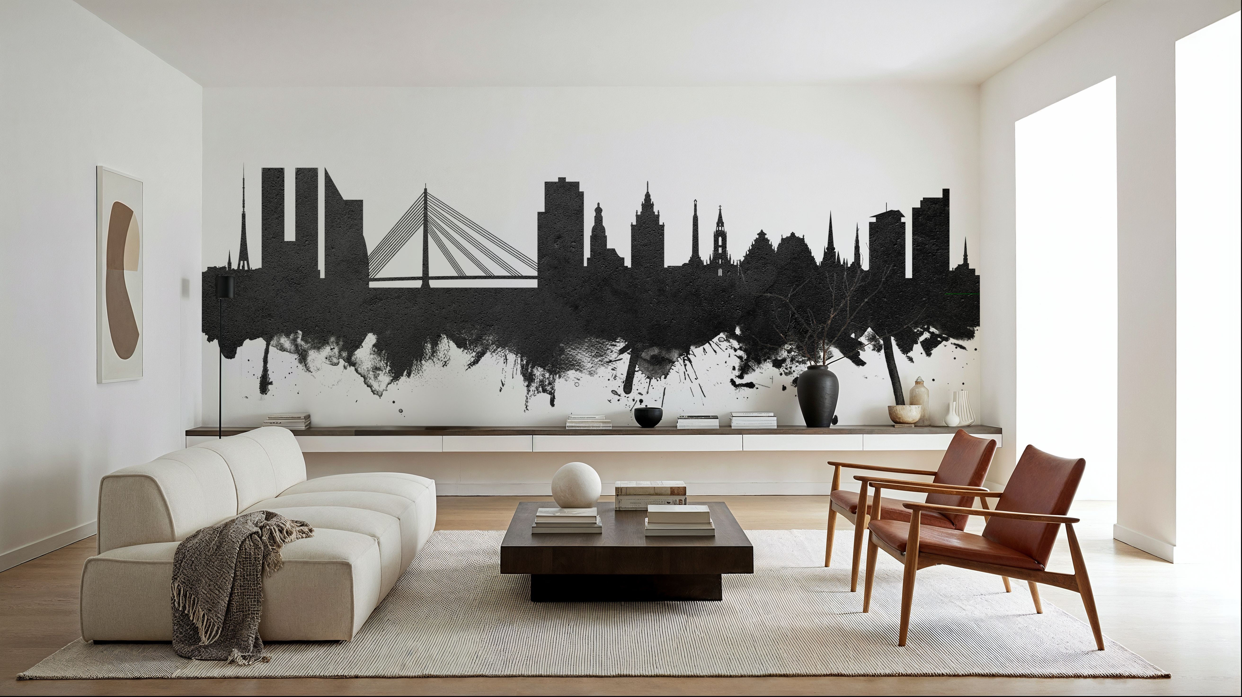 Riga Latvia Skyline Black & White