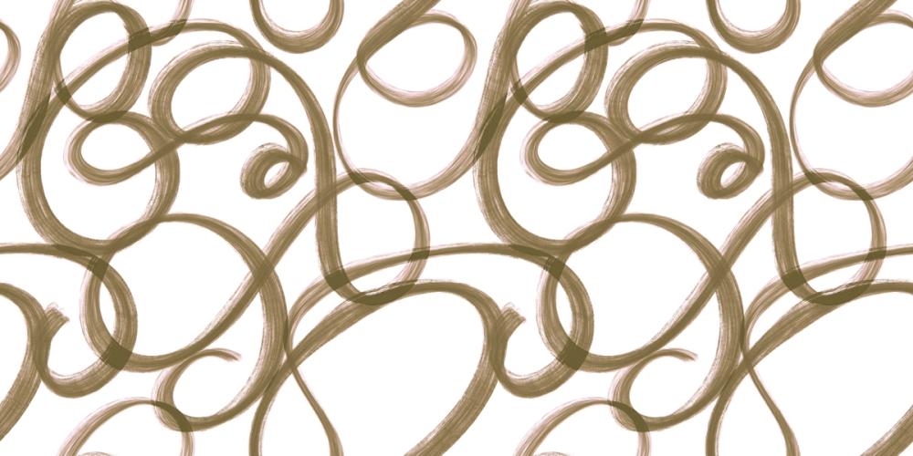 Curly Brush Lines, Beige