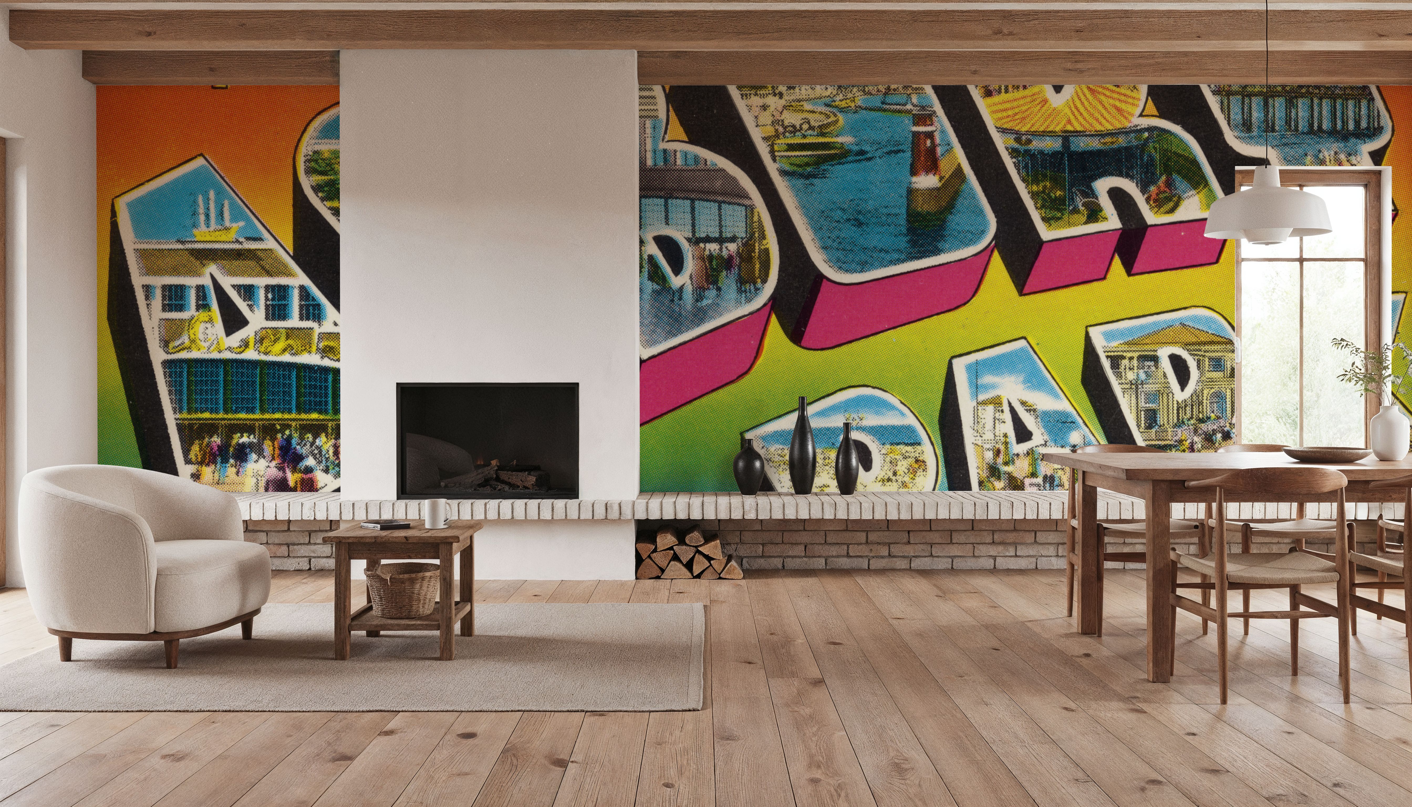 Greetings from Asbury Park - Screenprint Postcard, Wallpaper