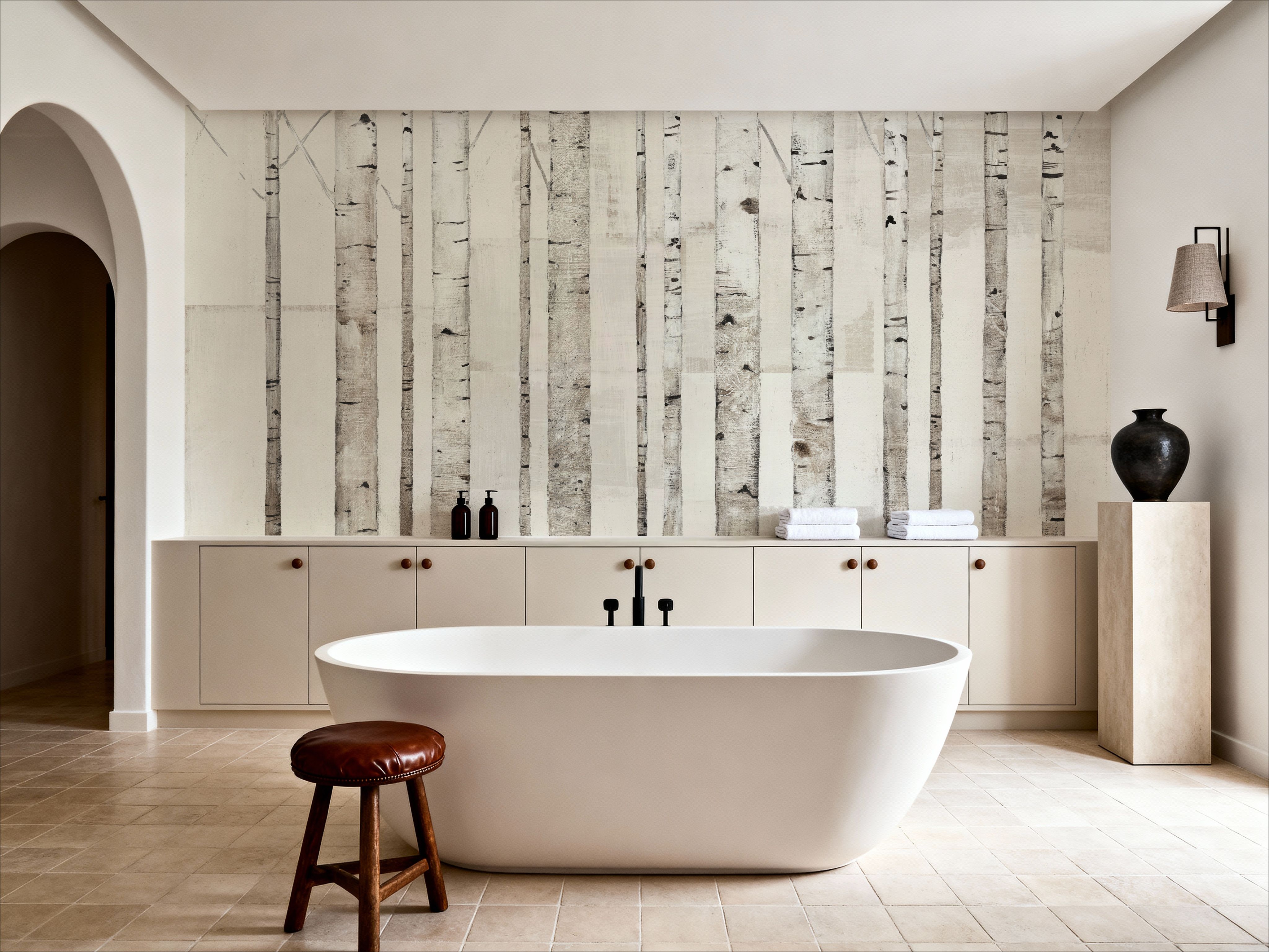 Birch Trees on White