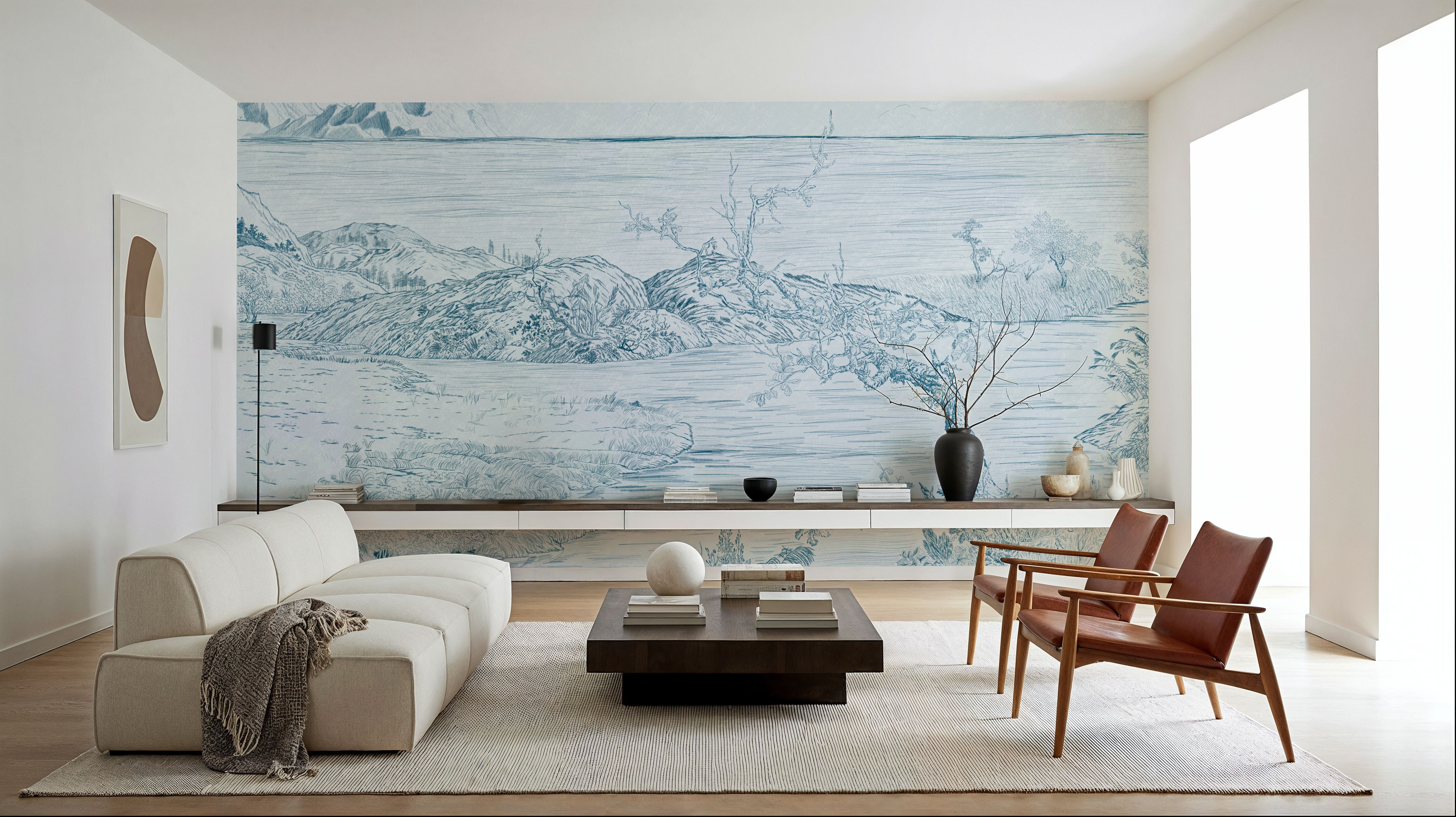 Coastal Drawing in Blue