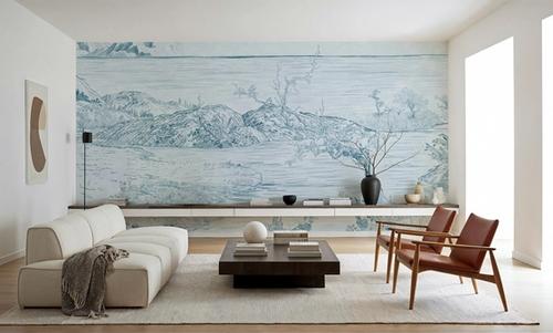 Coastal Drawing in Blue