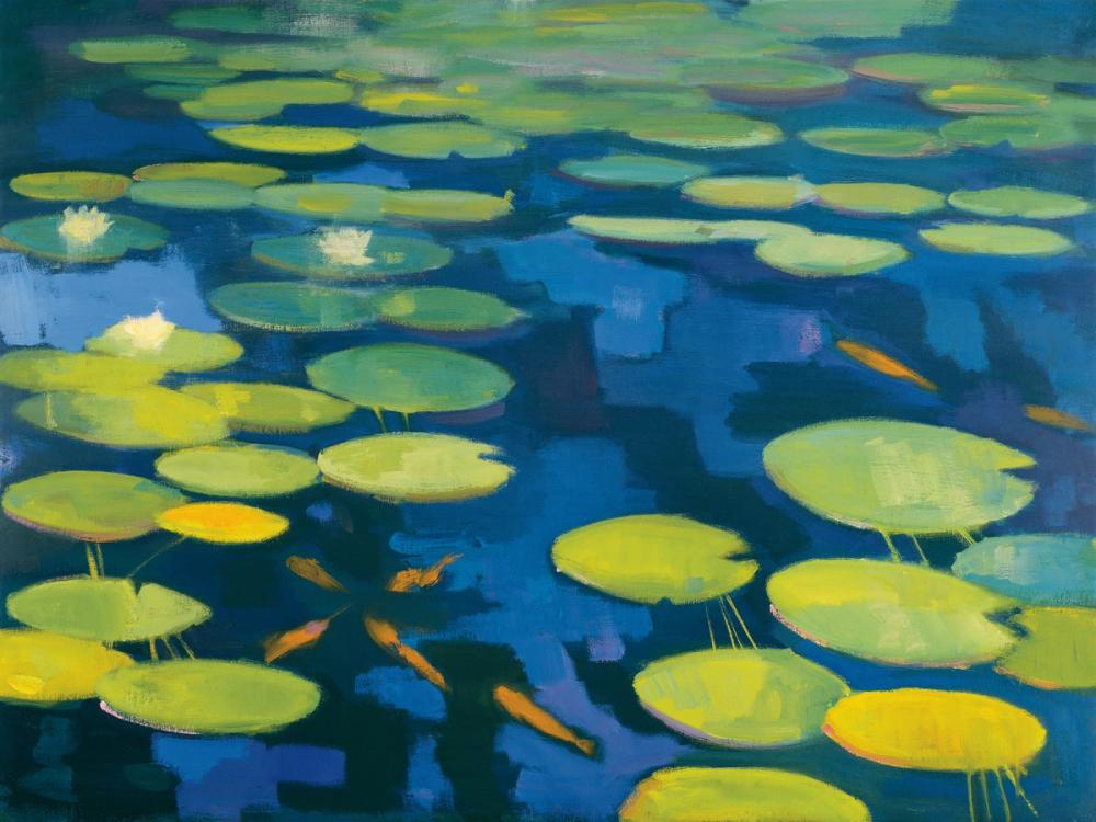 Lily Pond with Koi