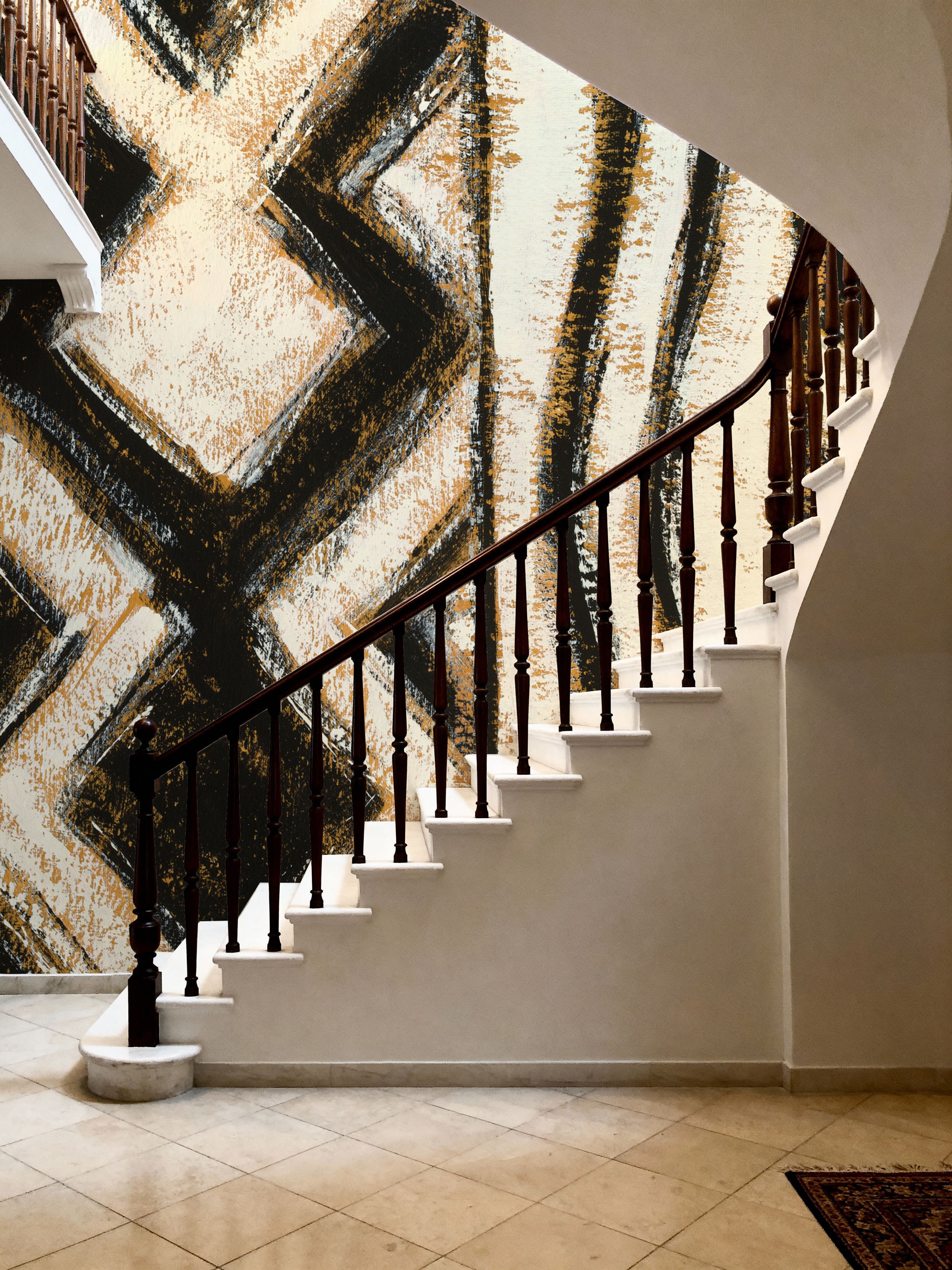 Black and Gold Geometric VIII
