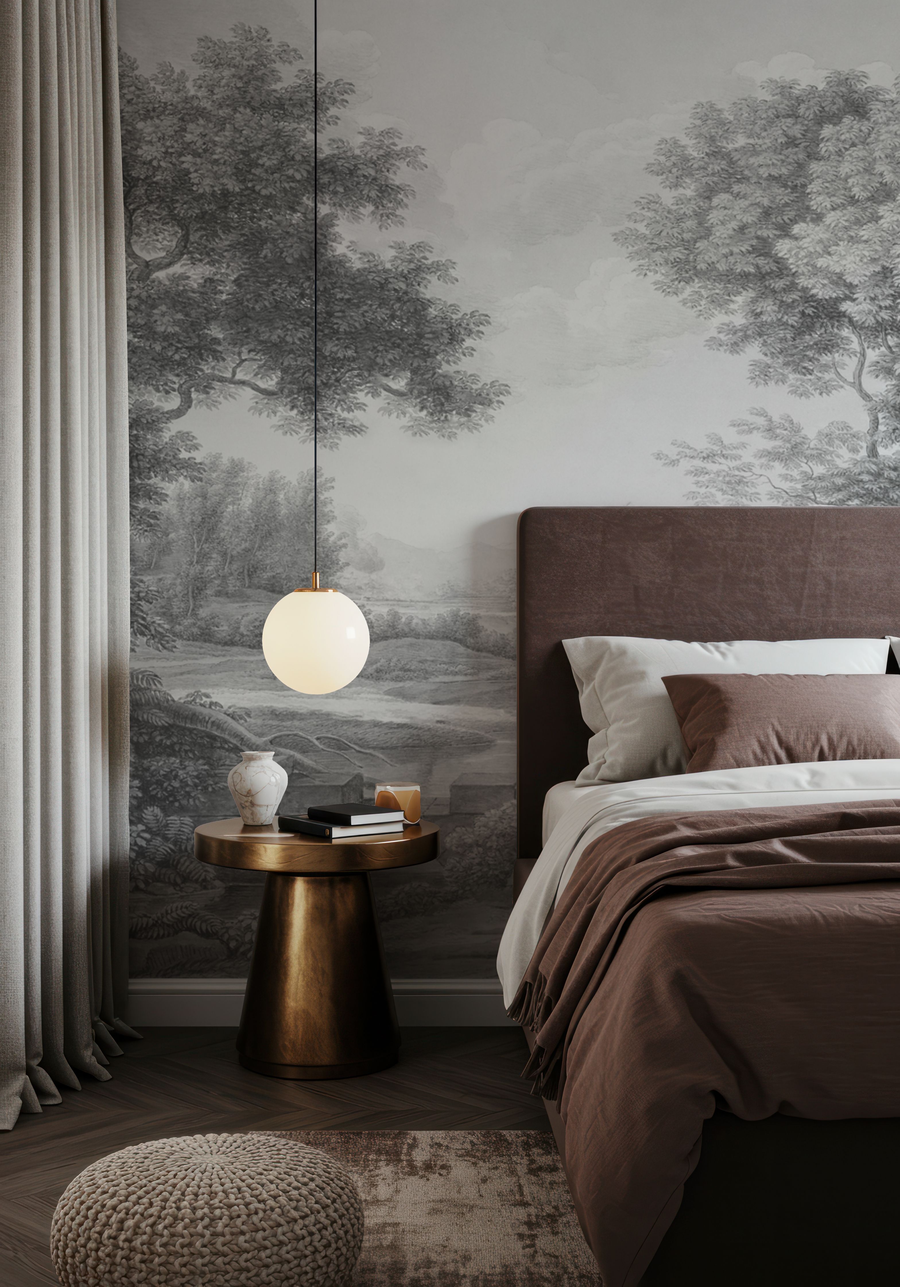 Riverbank Oak Landscape, Pewter