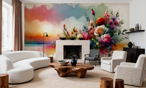 Watercolor Modern Artistic Garden