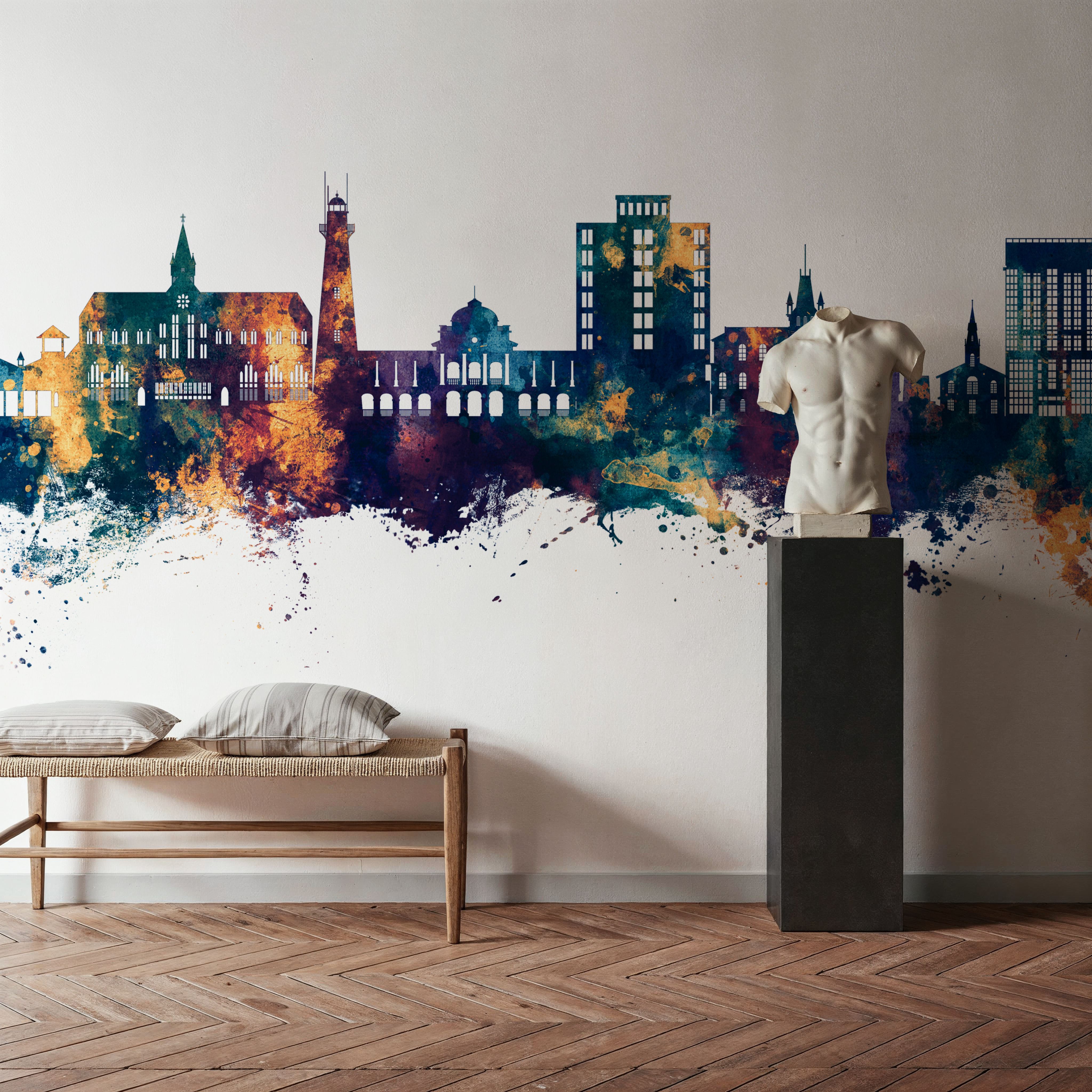 Georgetown Guyana Skyline Blue & Bronze