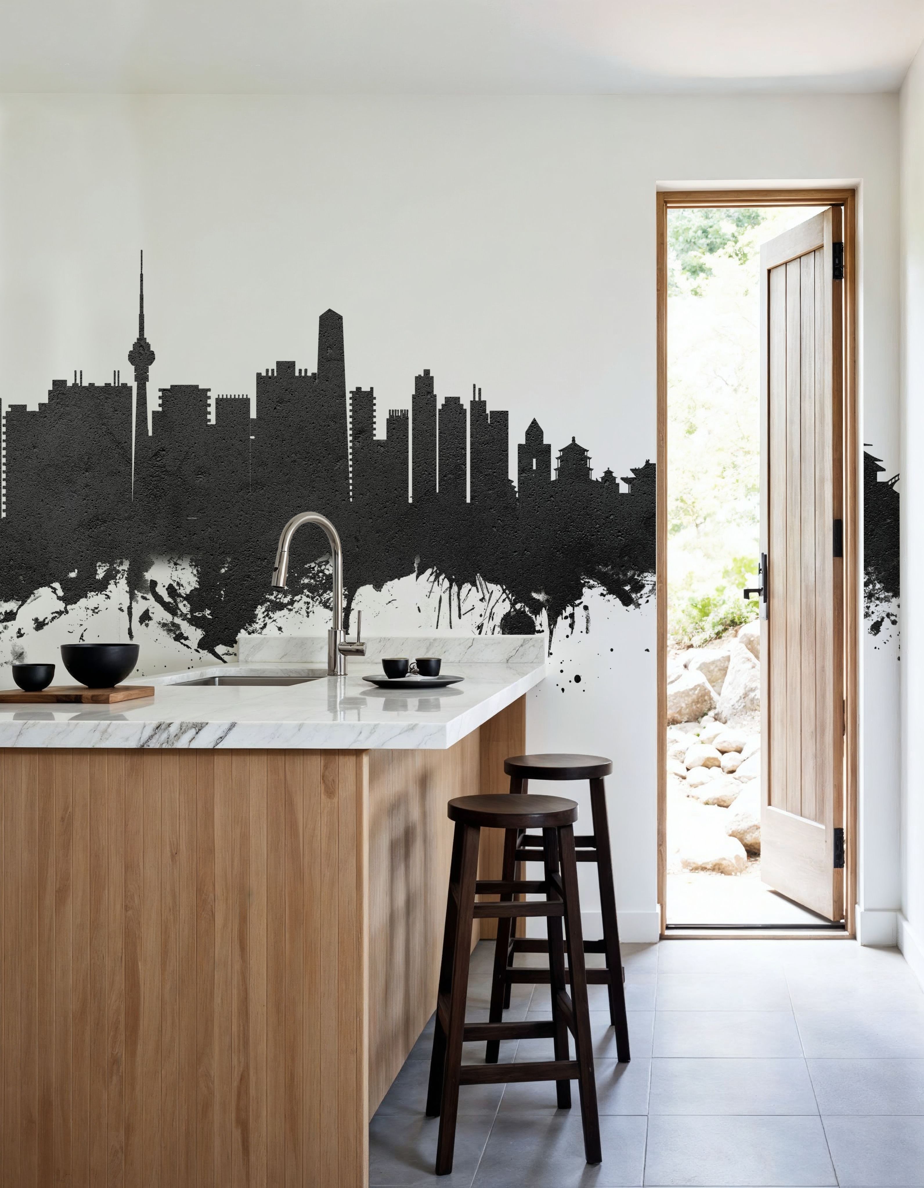 Beijing Skyline Black & White