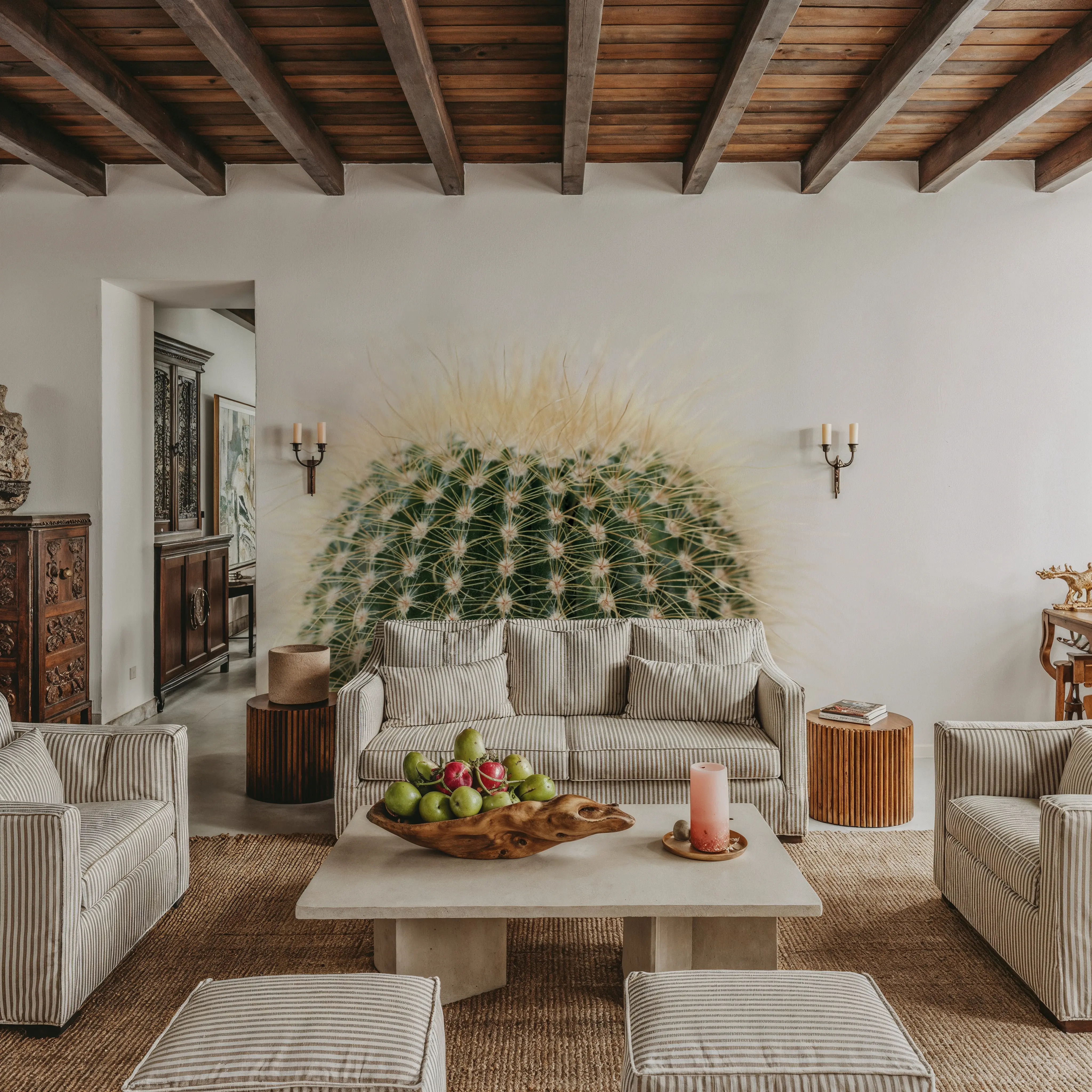 Papier Peint Panoramique - Desert Treasures I - Feuillage Nature - Vert - Chambre - Wallism Belgique - Encollage au mur ou Autocollant