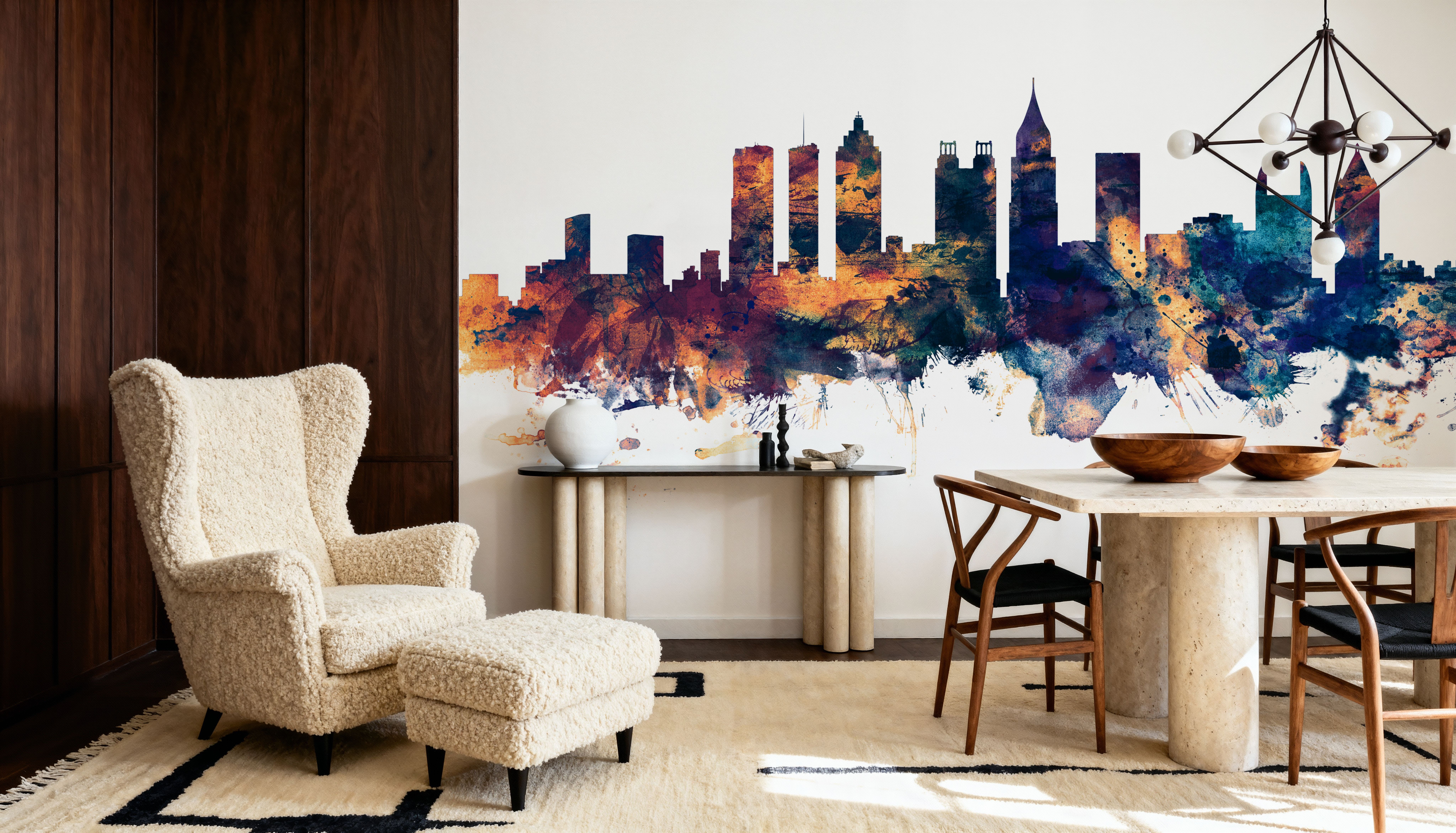 Atlanta Georgia Skyline Blue & Bronze