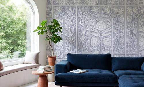 Clear Thistle Wall Blue
