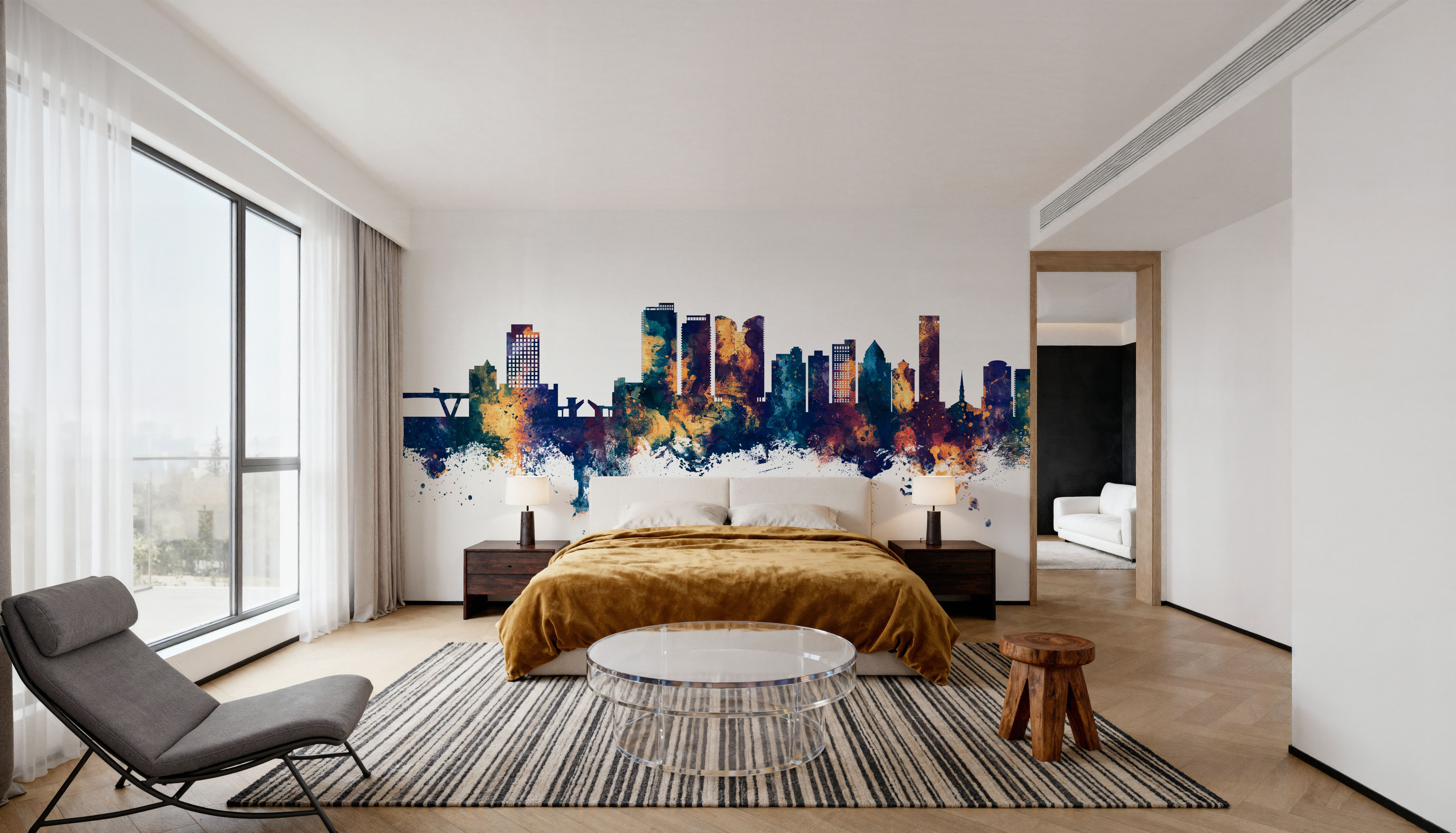 Fort Lauderdale Florida Skyline Blue & Bronze