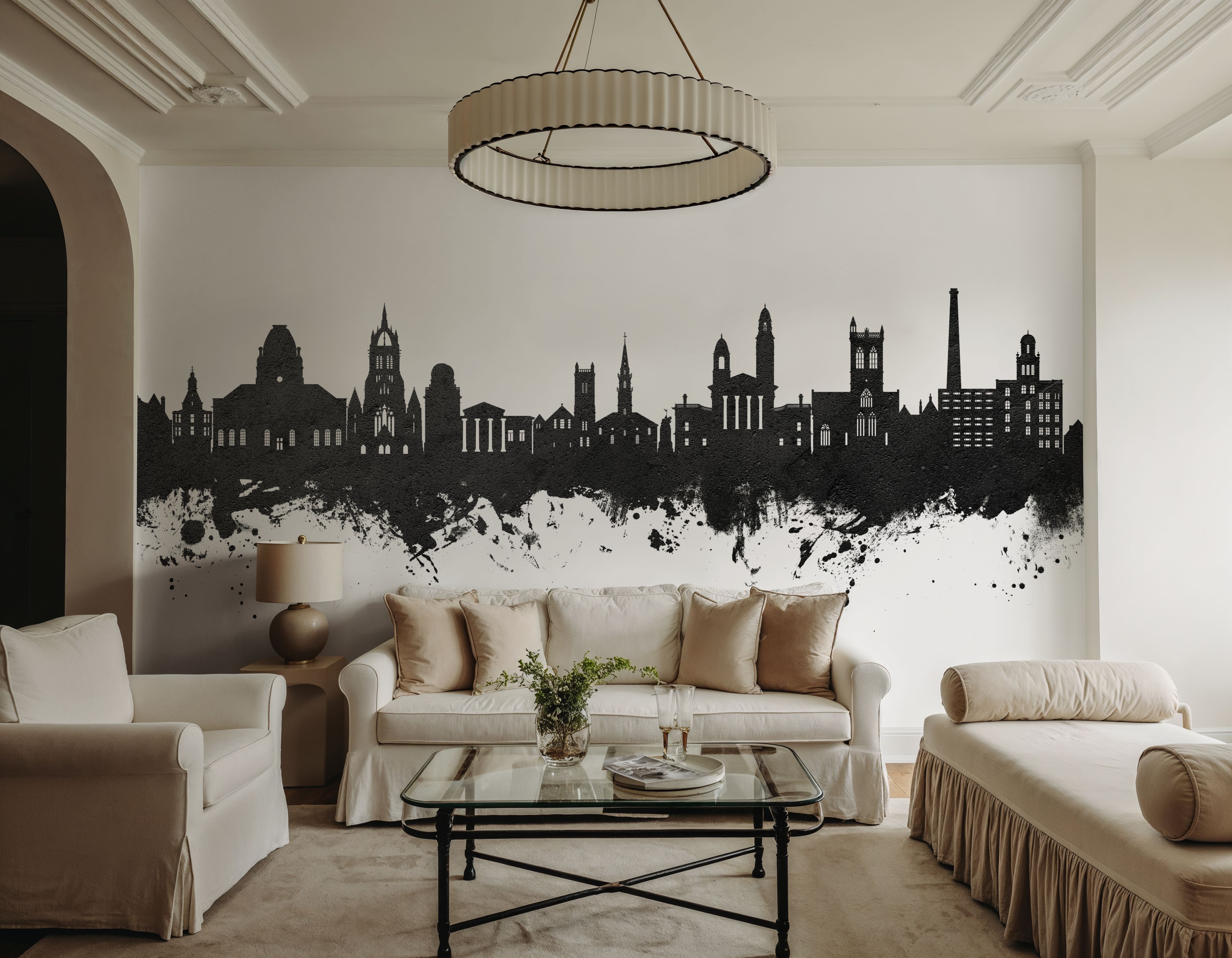 Paisley Skyline Black & White