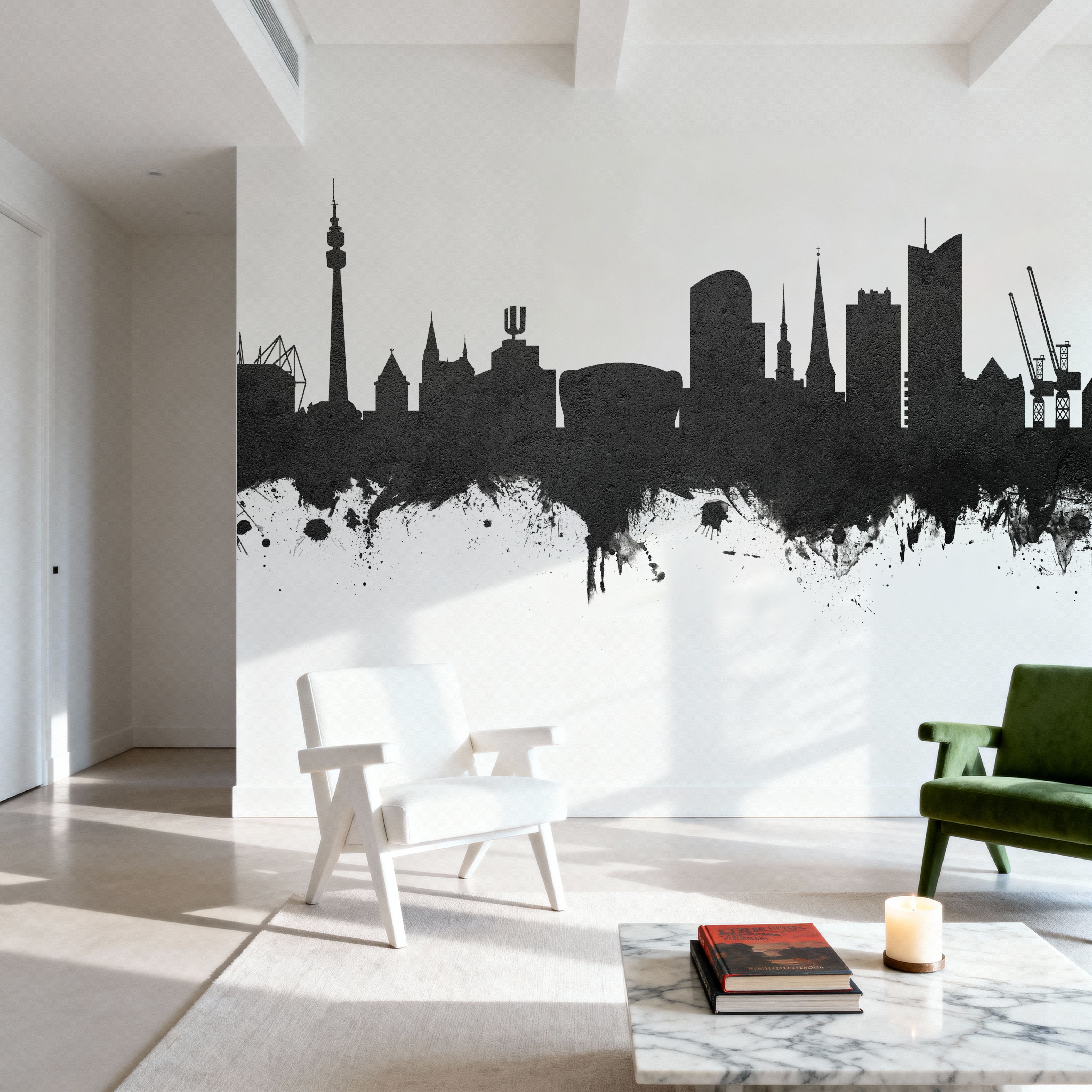 Dortmund Germany Skyline Black & White