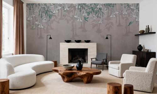 Hummingbirds and Trumpets Warm Gray