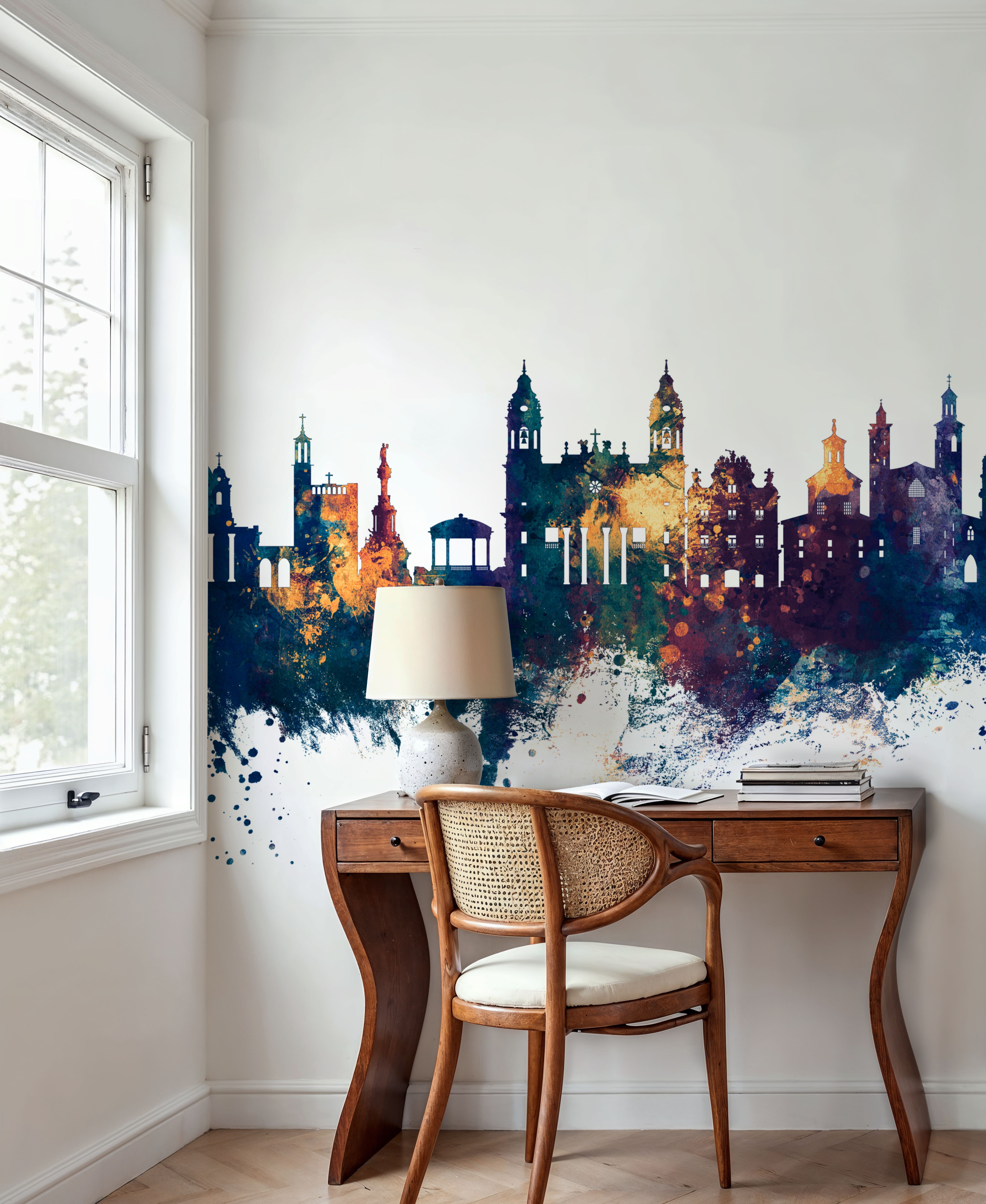 Pamplona Spain Skyline Blue & Bronze