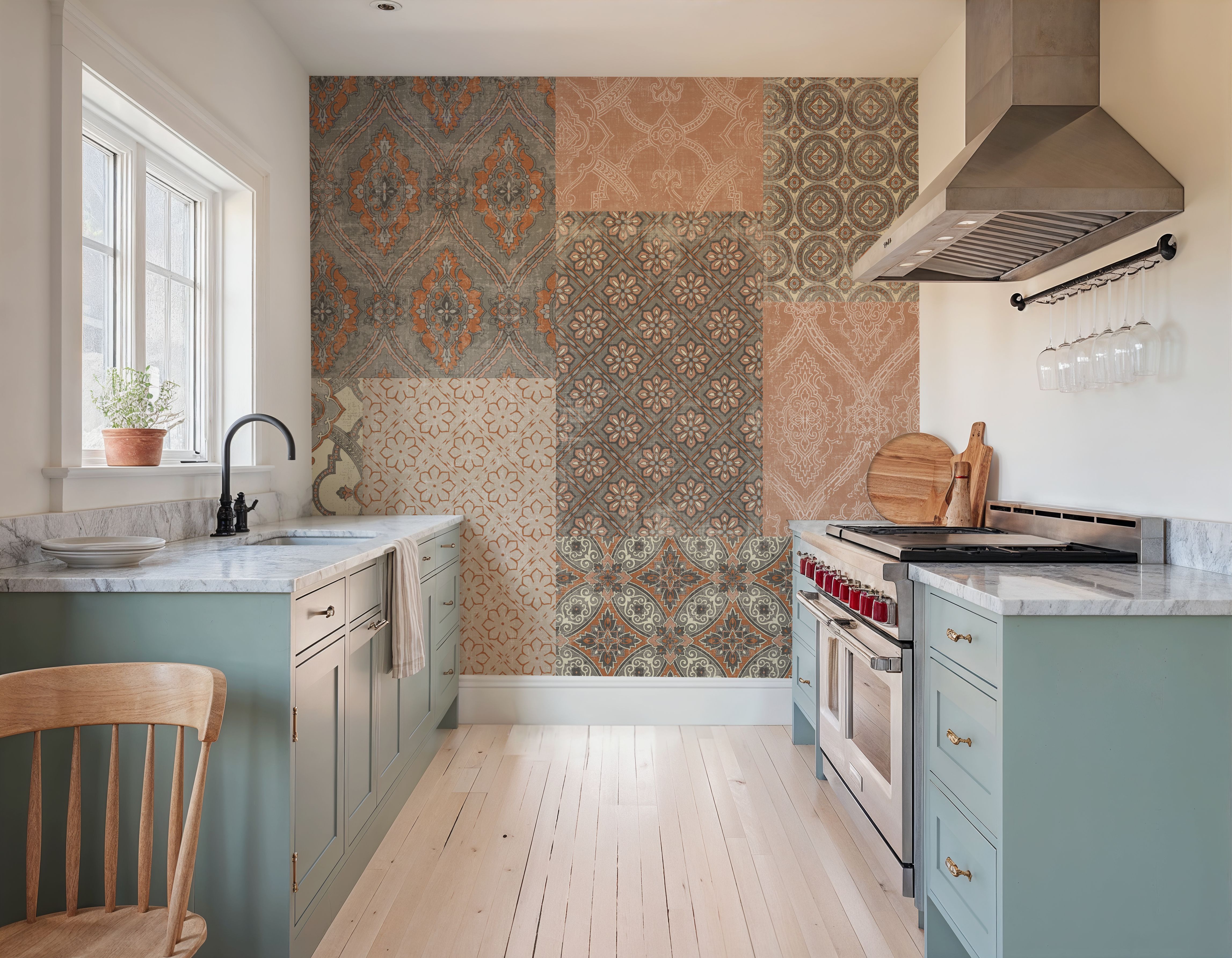 Venetian Patchwork I Orange Gray