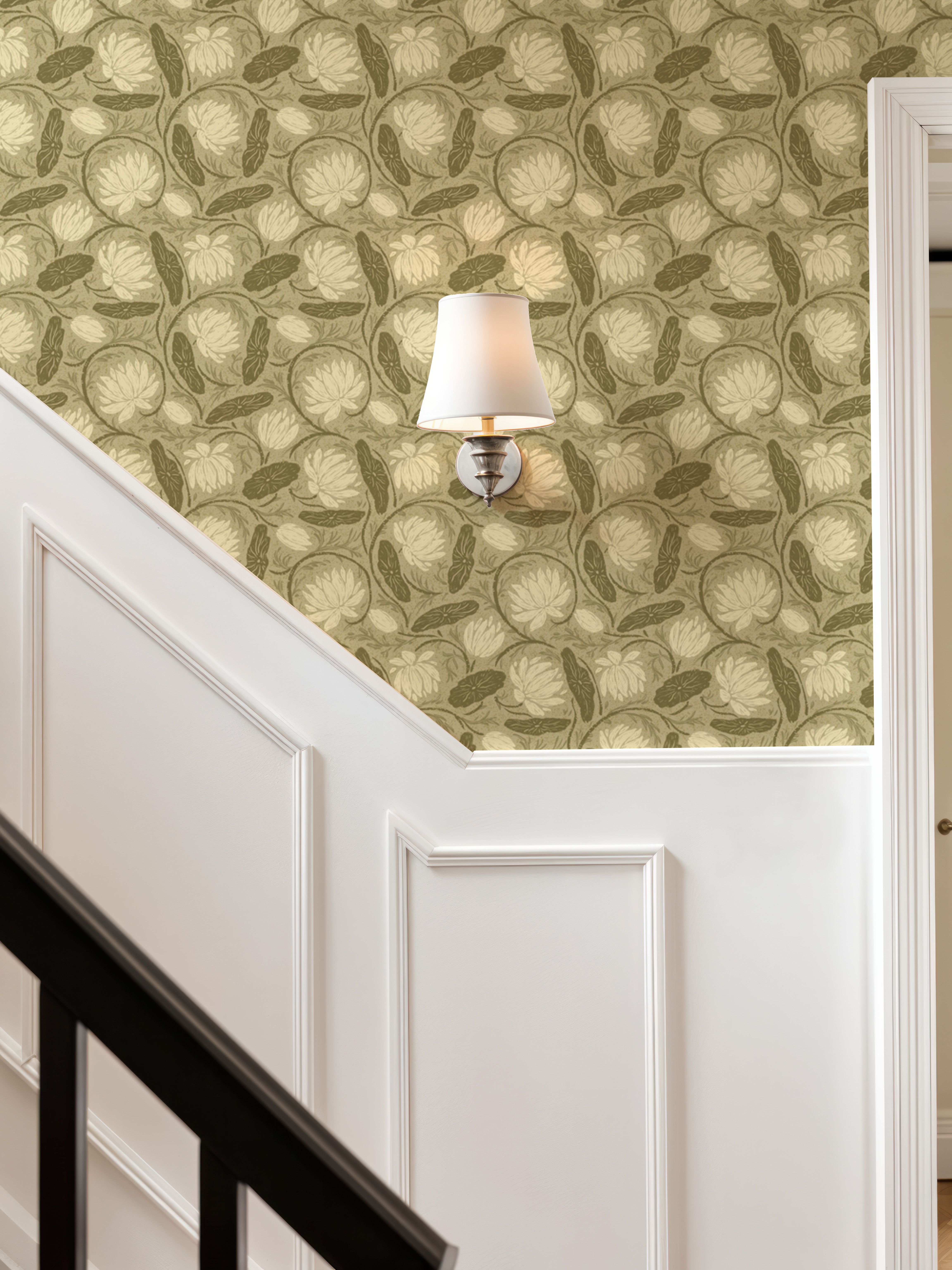 Block Print Lotus, Pistachio