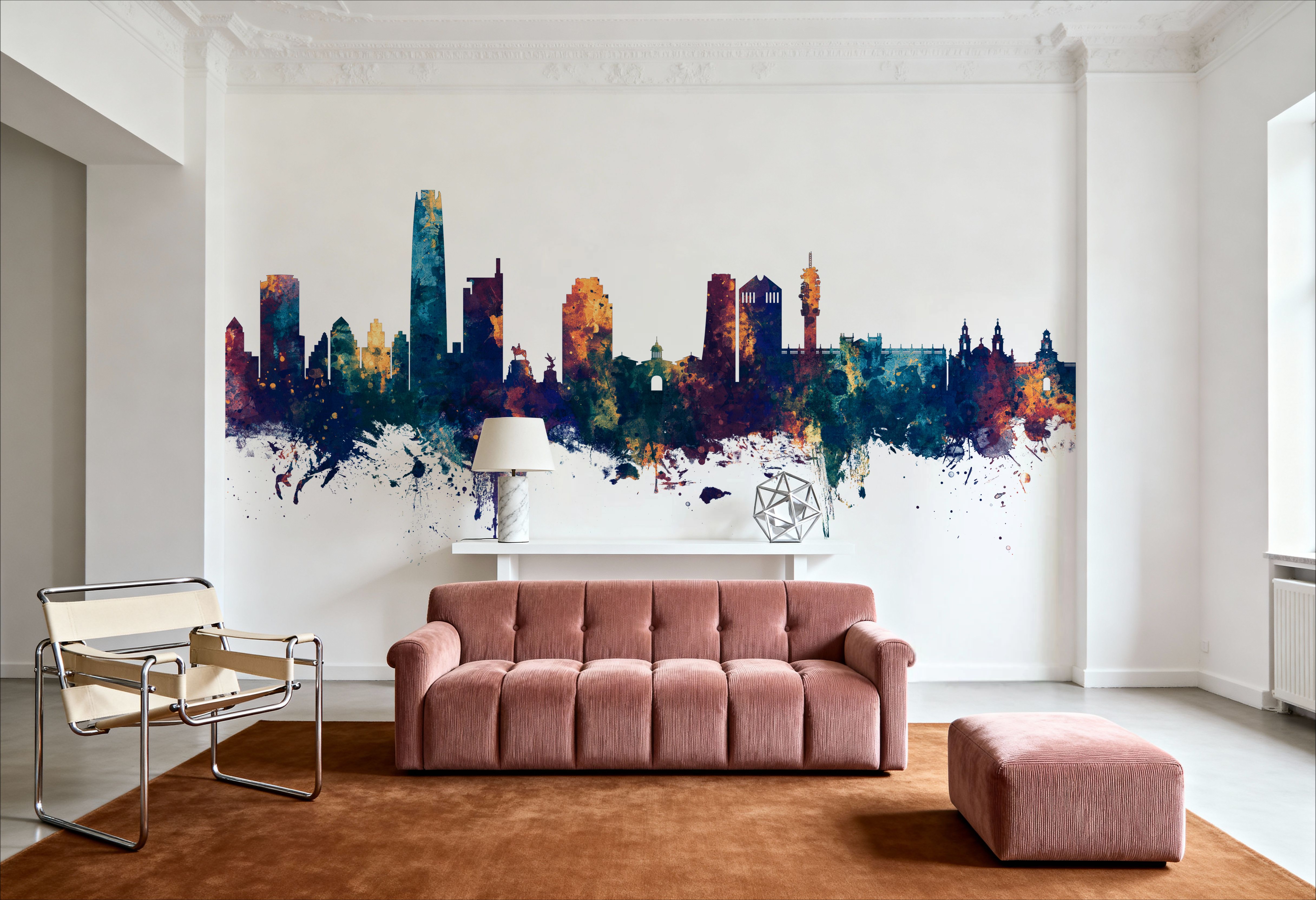 Santiago de Chile Skyline Blue & Bronze