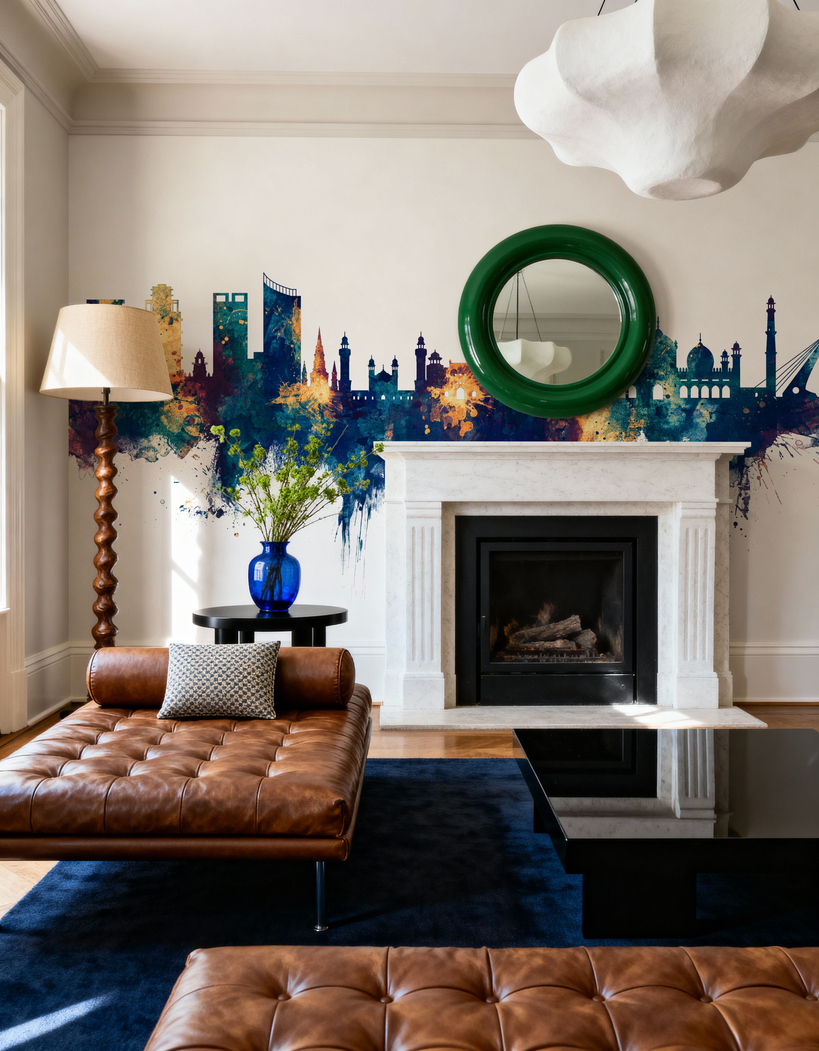 Lahore Pakistan Skyline Blue & Bronze