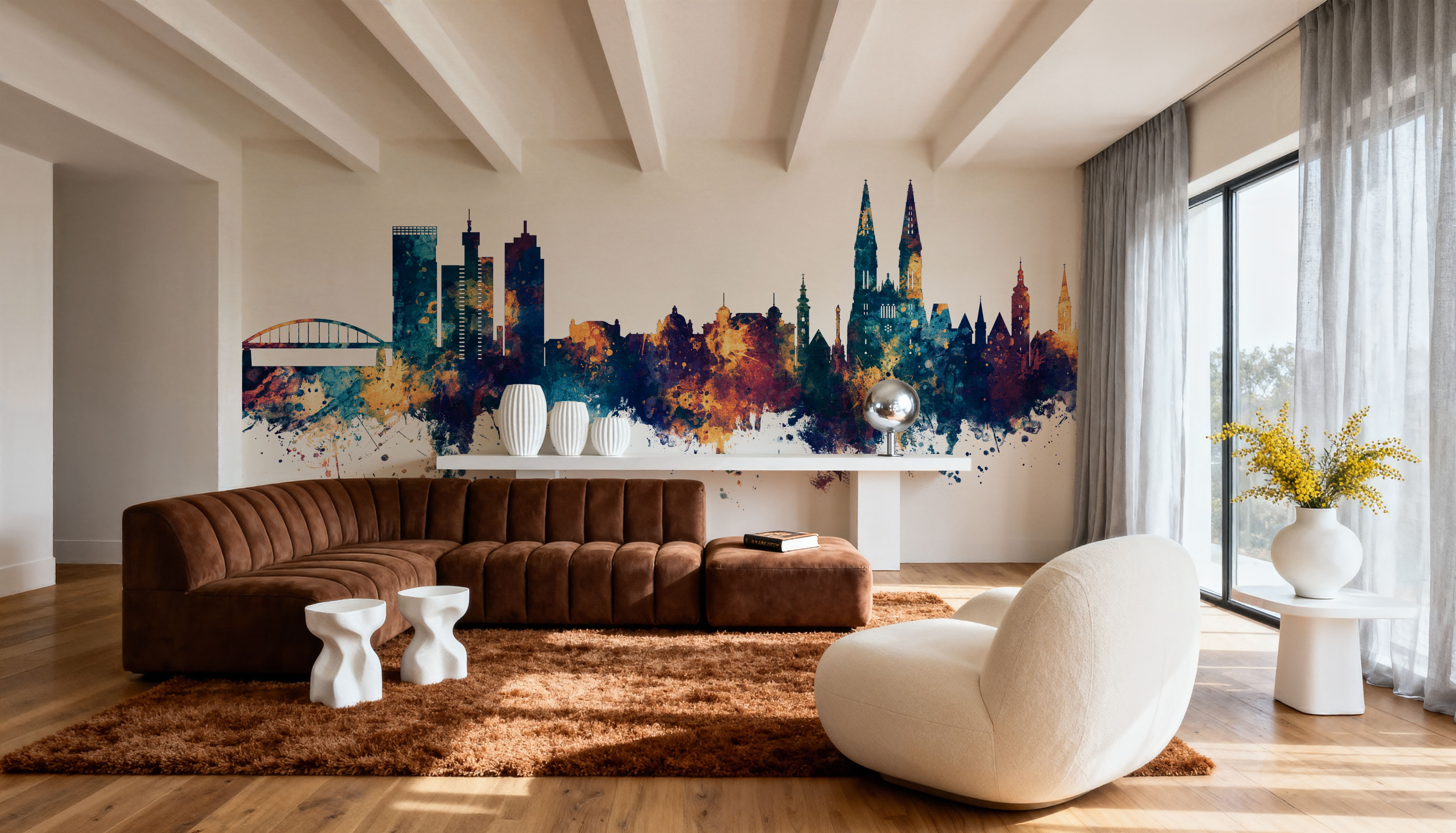 Zagreb Croatia Skyline Blue & Bronze