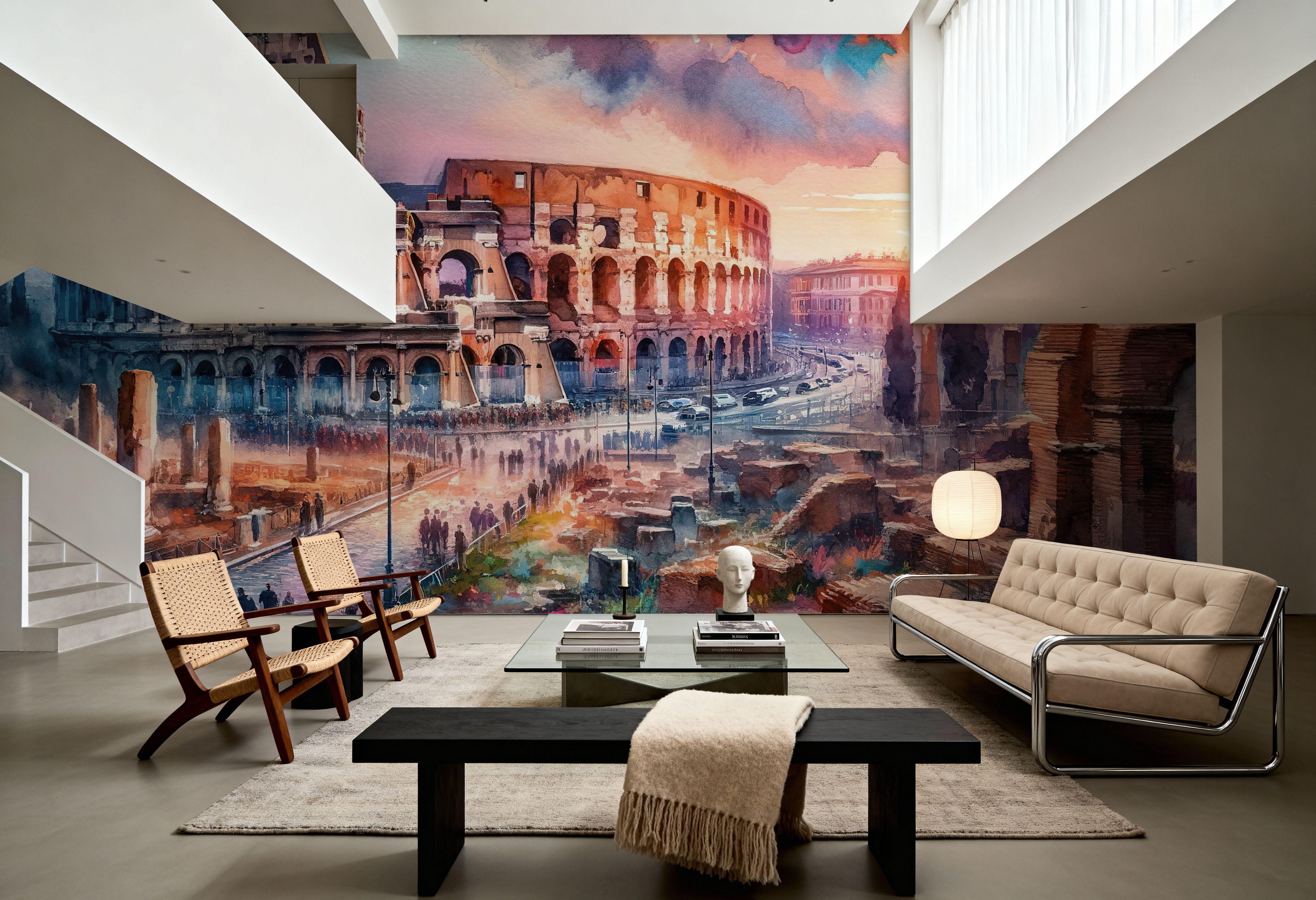 Watercolor Rome Colosseum