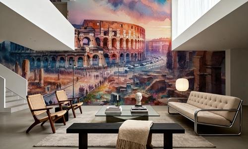 Watercolor Rome Colosseum