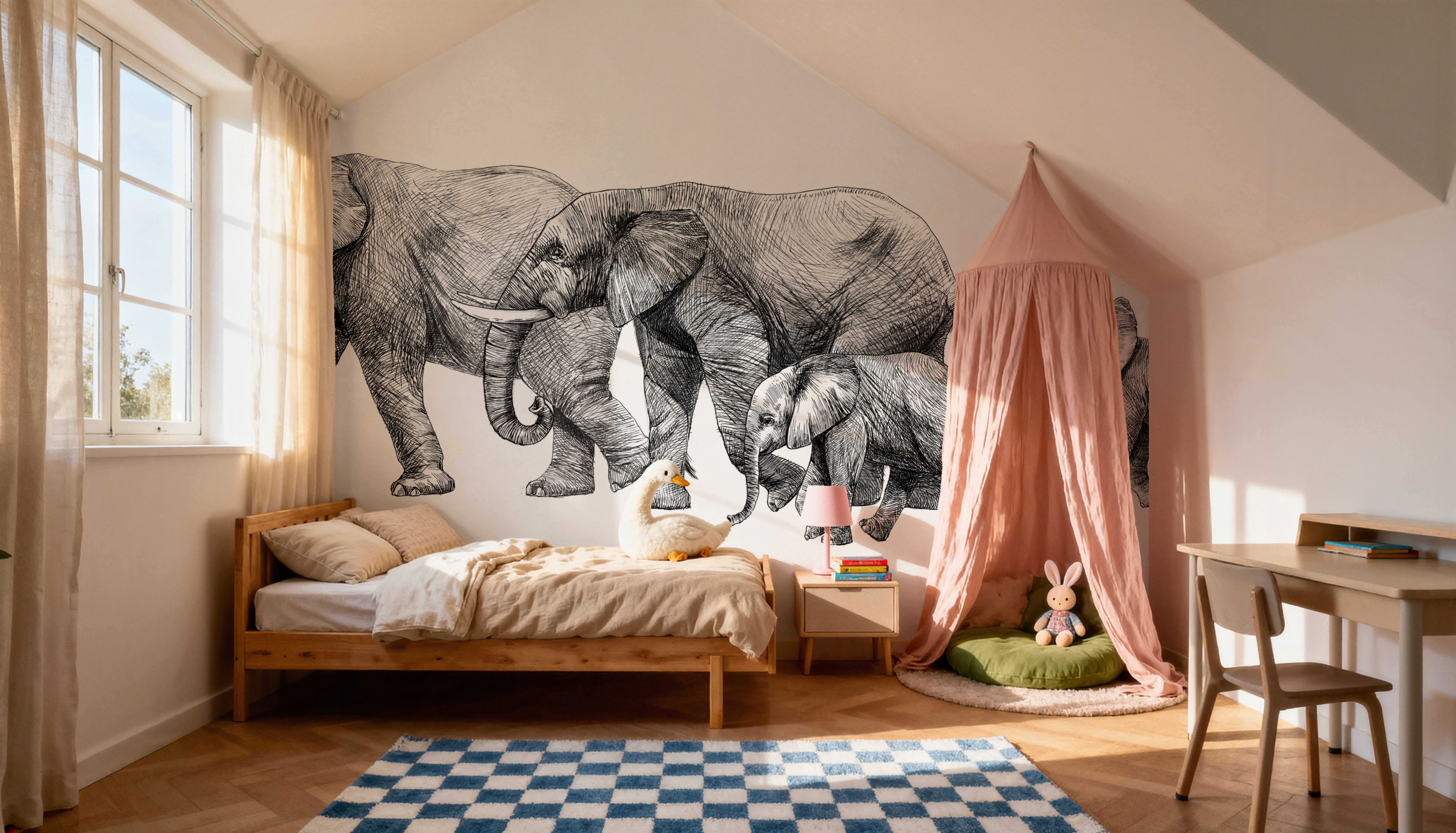 Safari Elephants Illustration