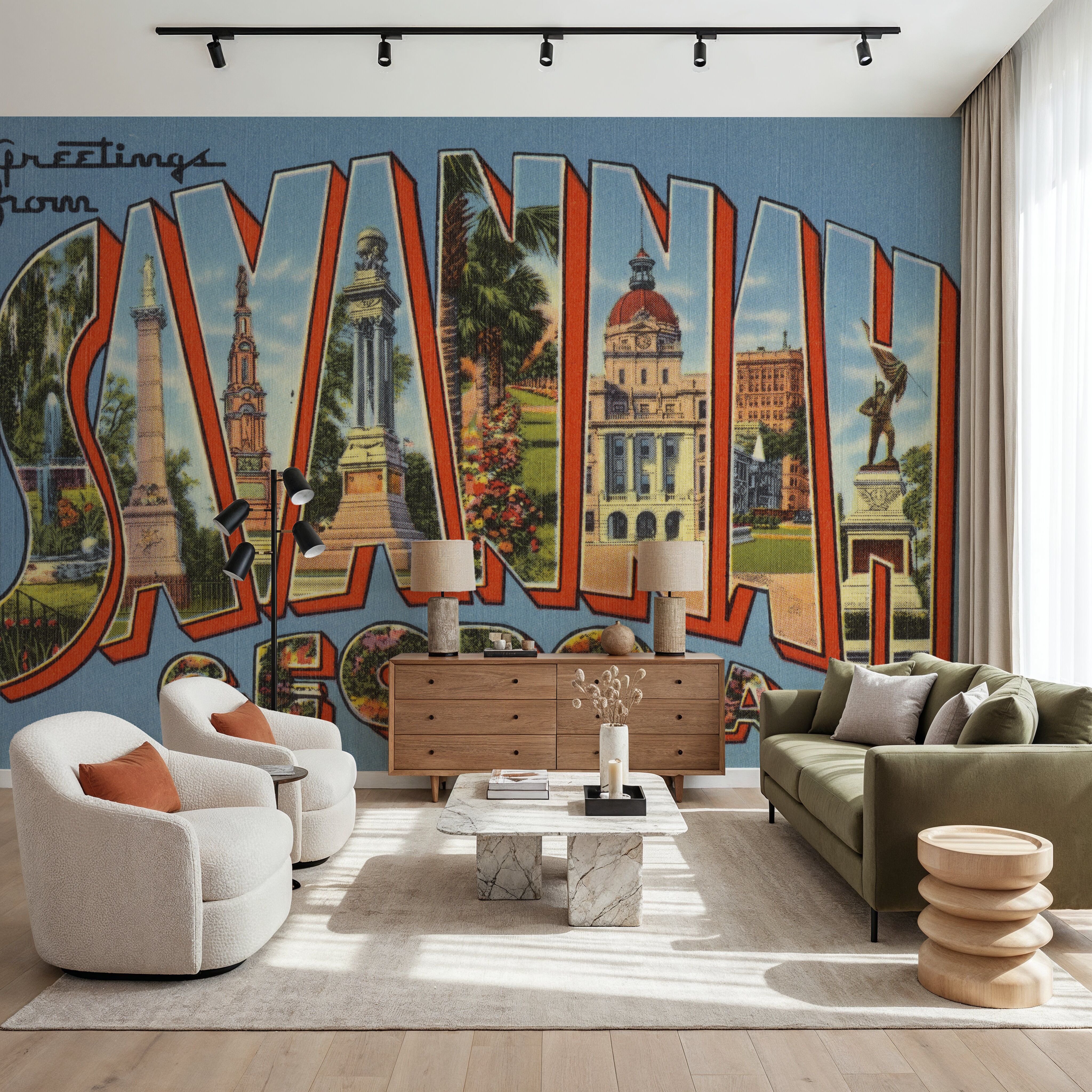 Greetings from Savannah - Screenprint Postcard