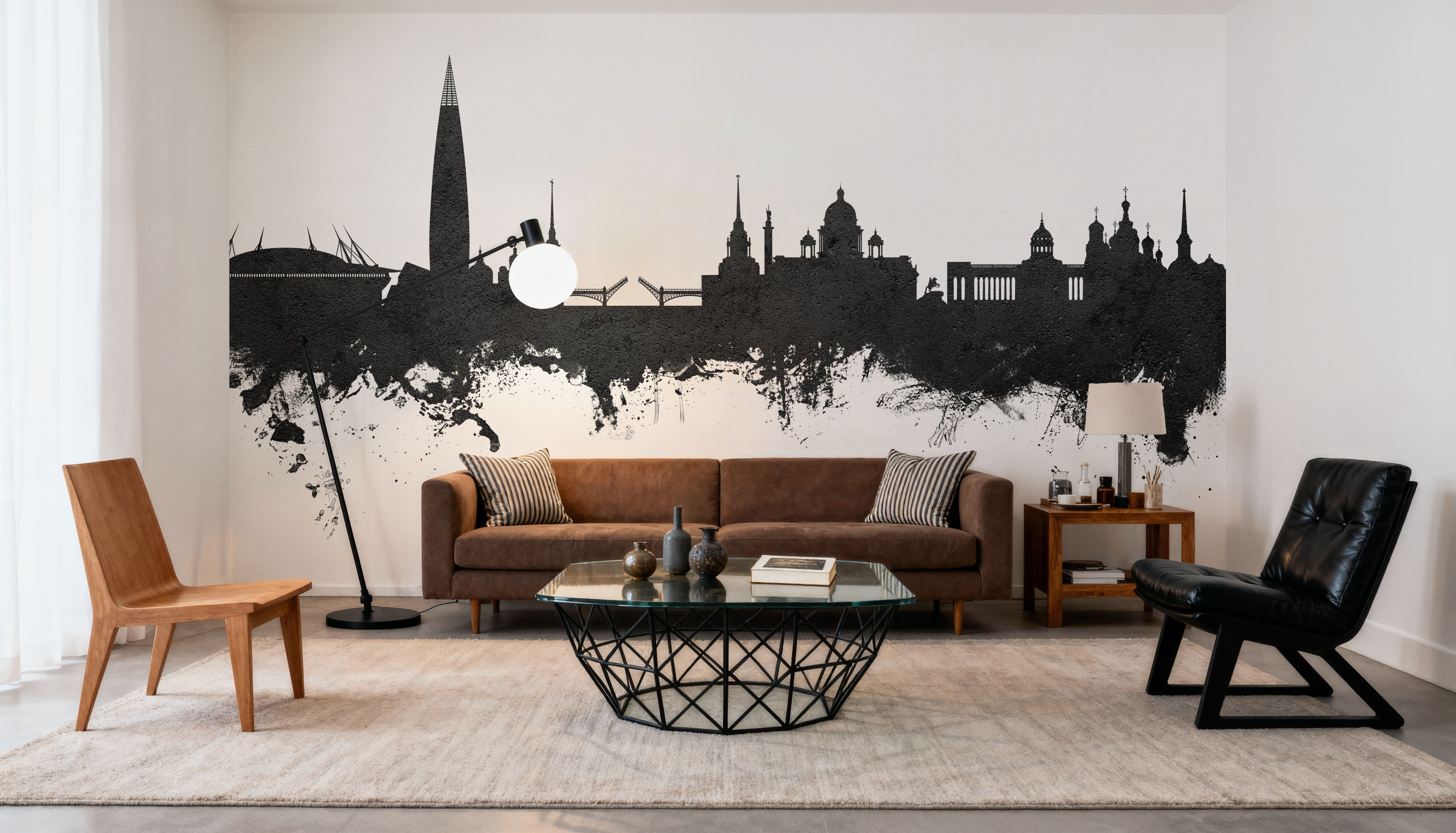 St Petersbug Russia Skyline Black & White