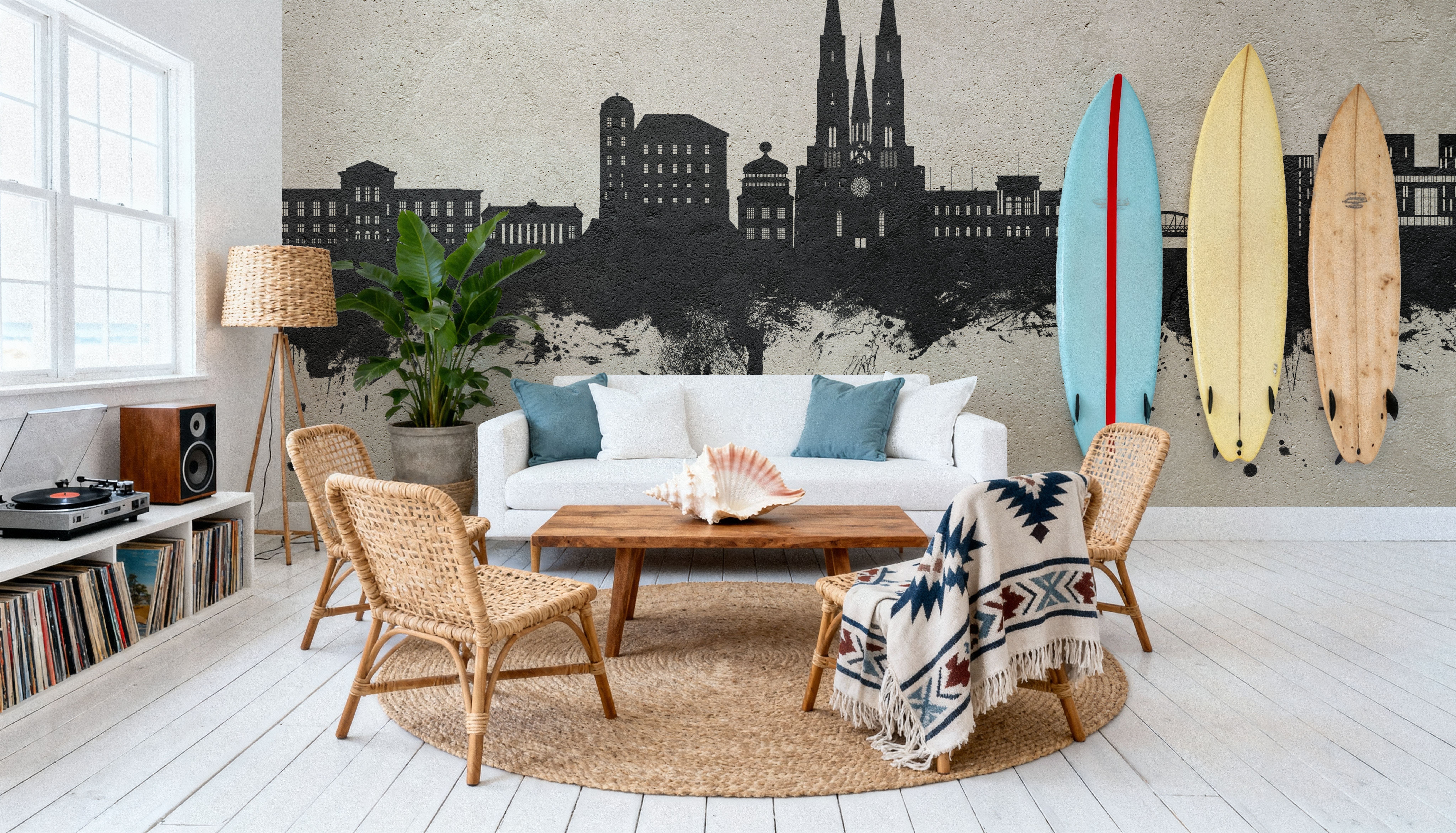 Uppsala Skyline Concrete, Papel de parede