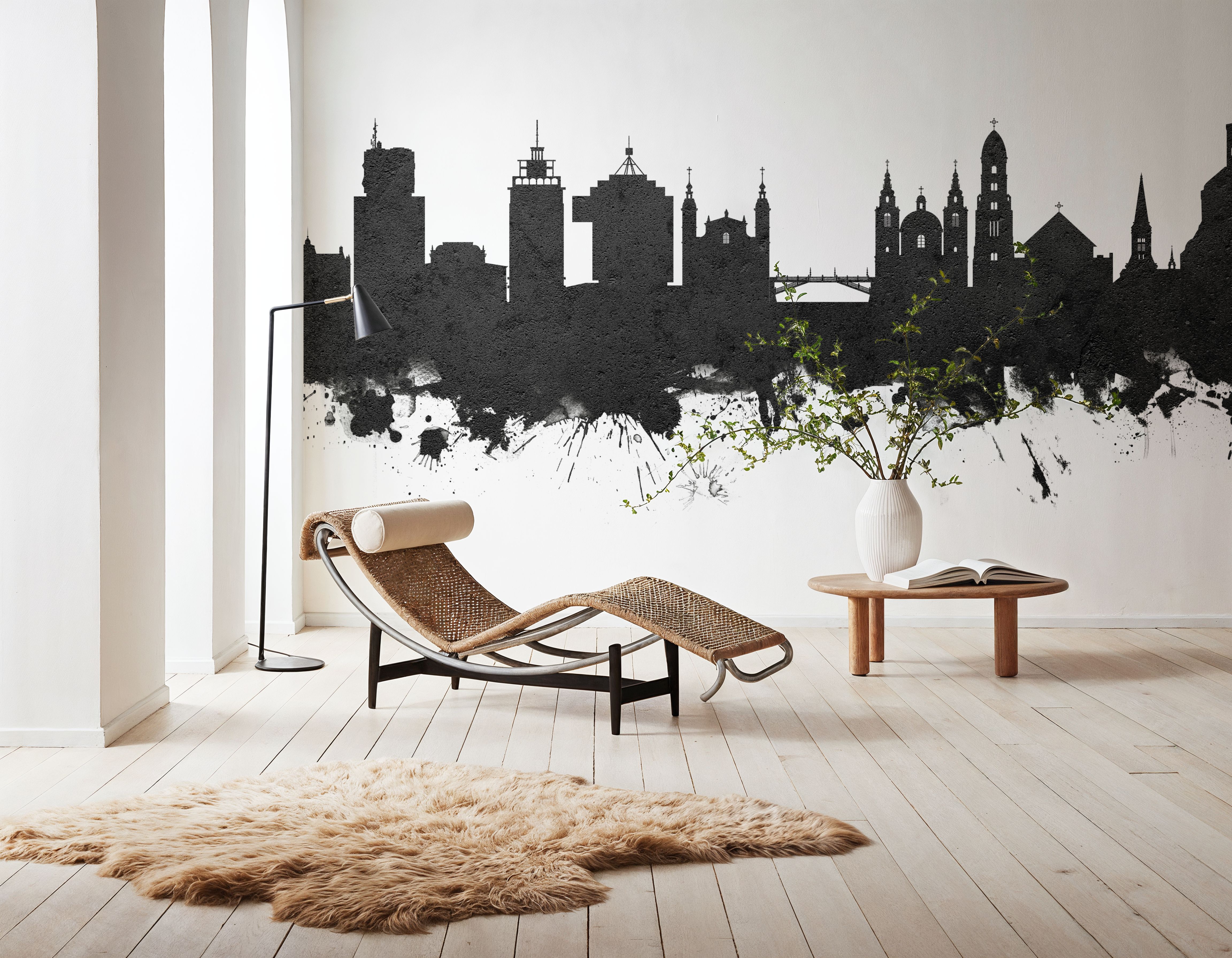 Ljubljana Slovenia Skyline Black & White