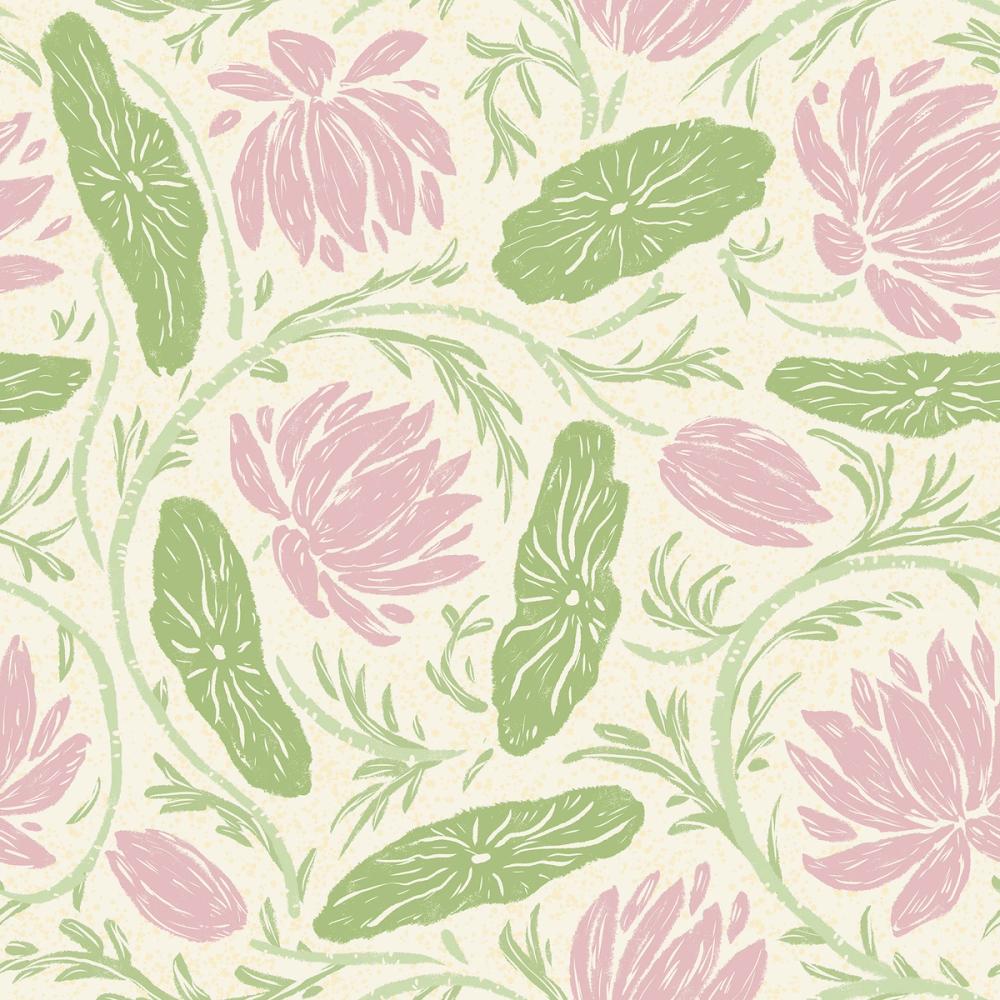 Block Print Lotus, Rose Garden
