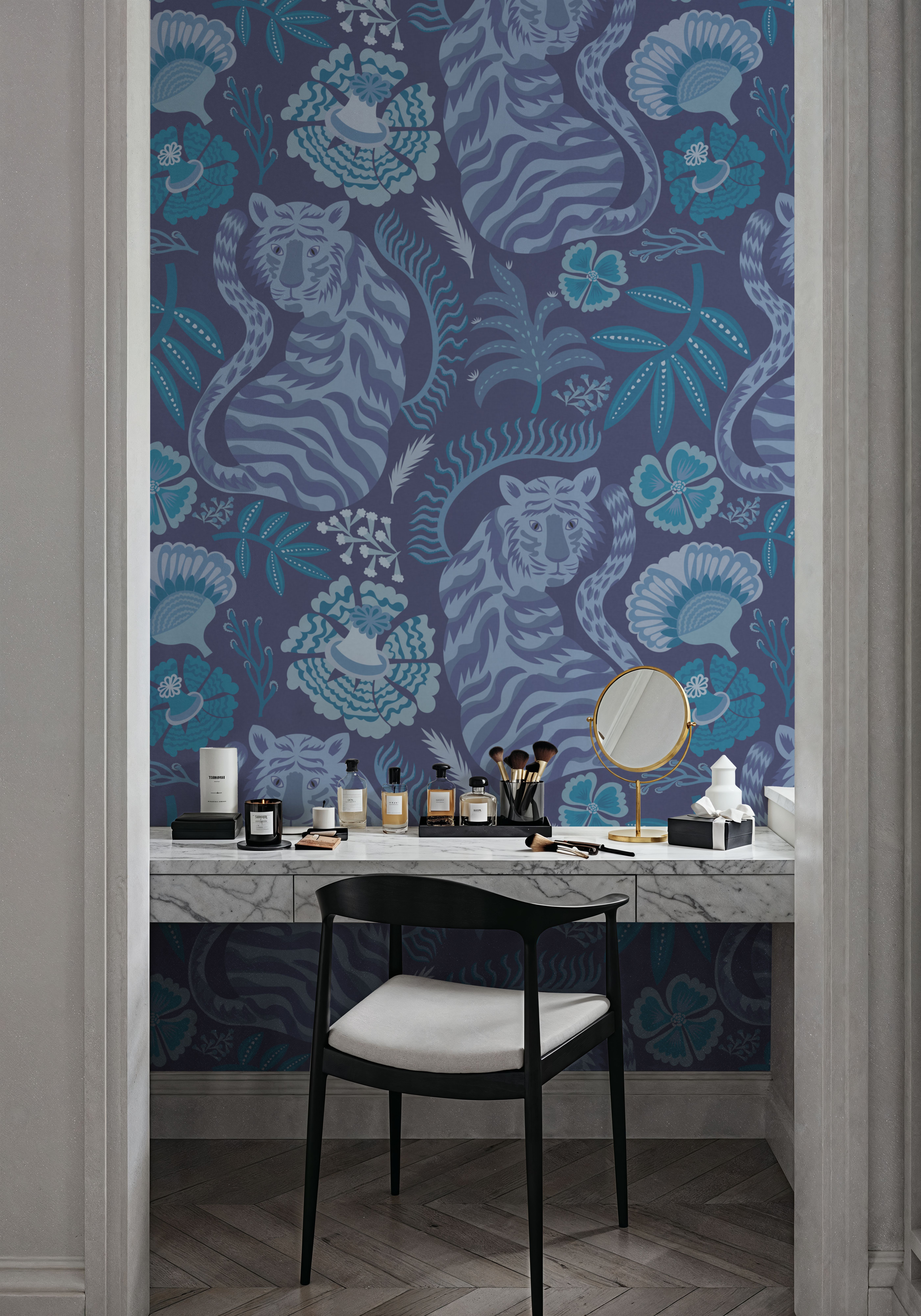 Painterly Tigers Blue