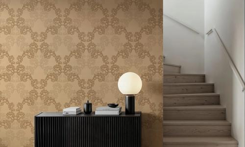 Overlay Damask Brown