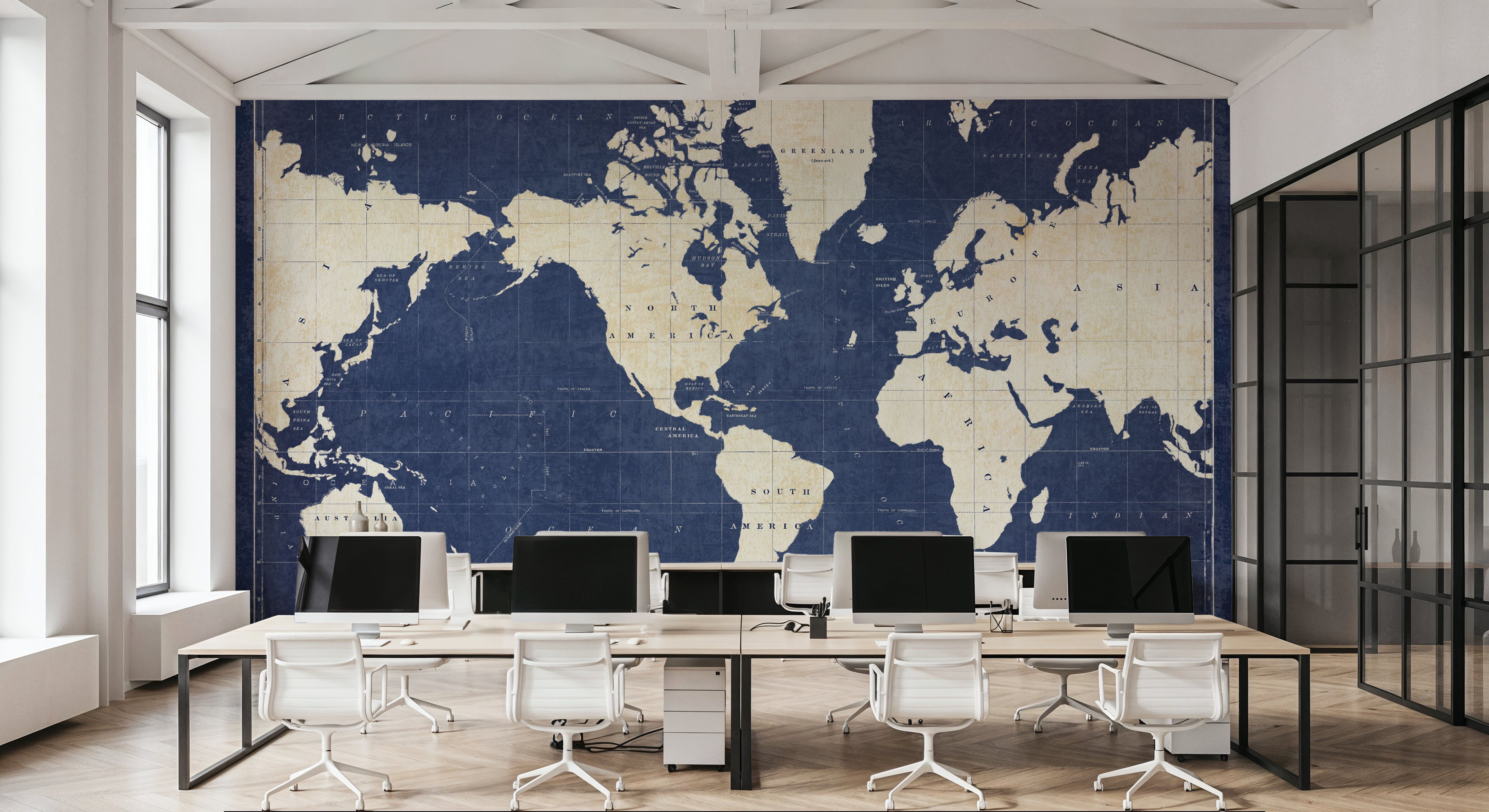 Blueprint World Map Dark