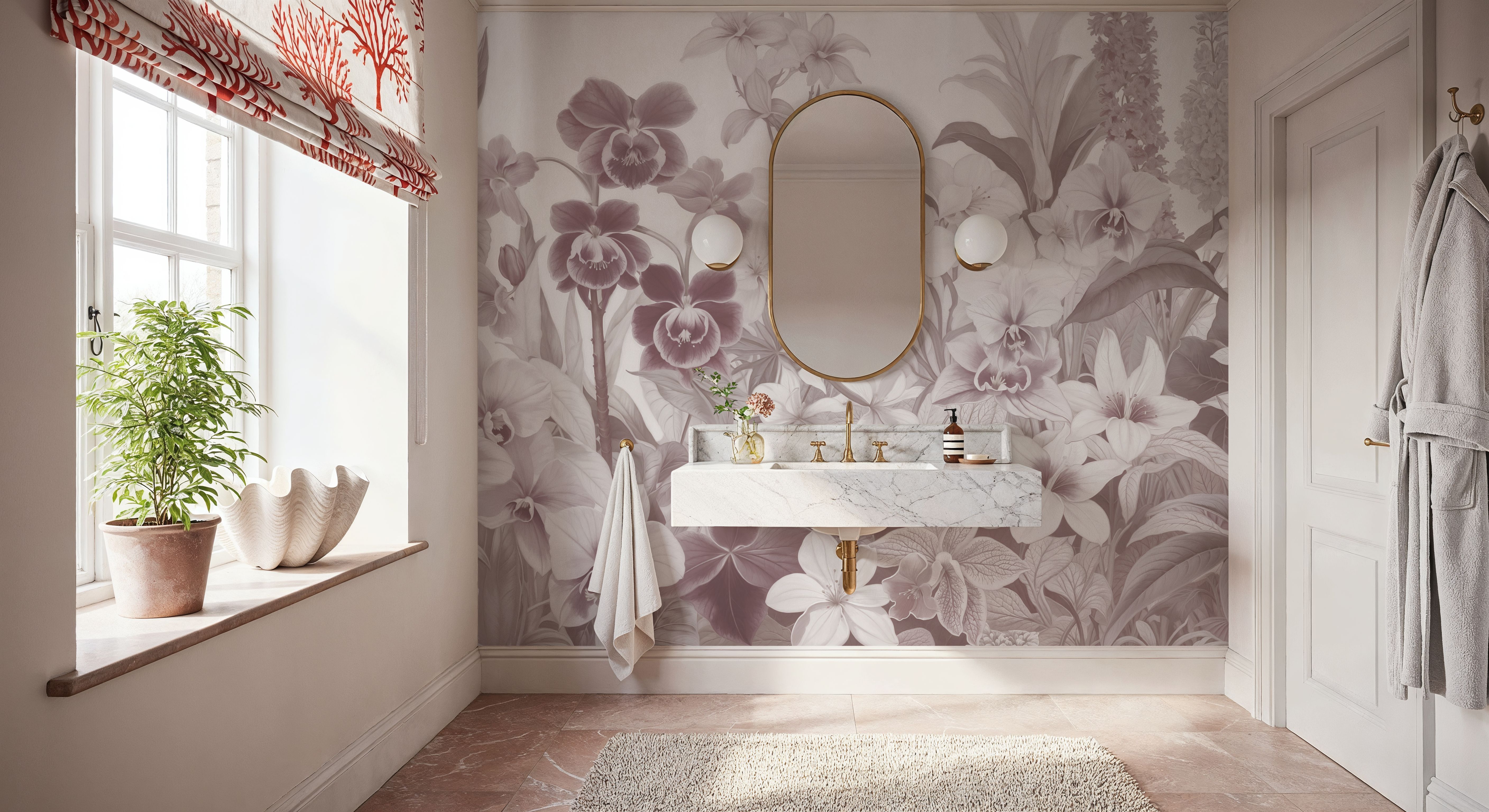 The Tenderness of Orchids, Rosy Salmon, Wallpaper