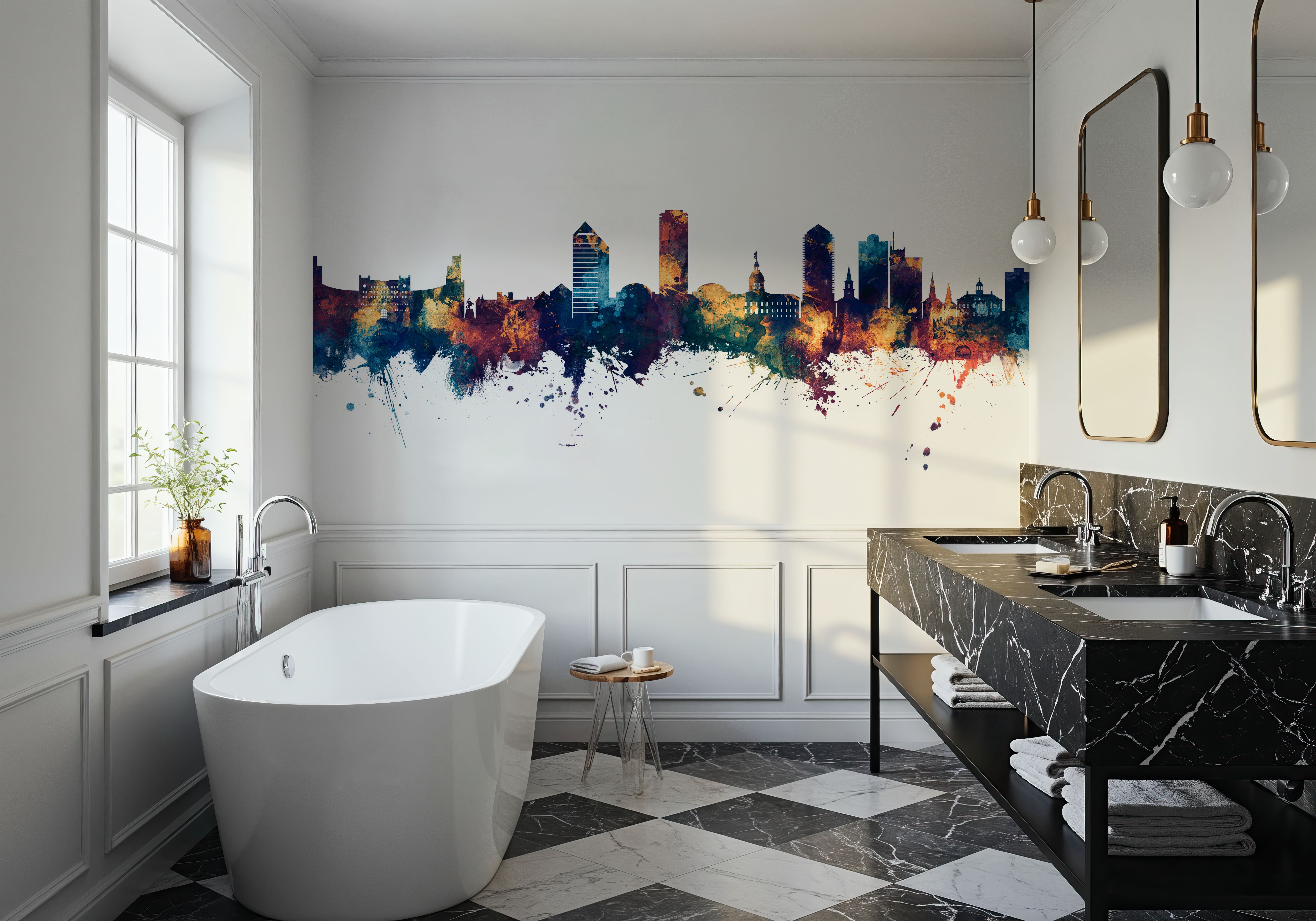 Tallahassee Florida Skyline Blue & Bronze