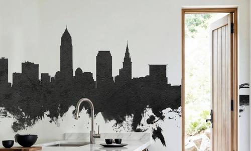 Cleveland Ohio Skyline Black & White