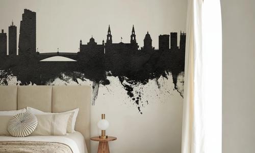 Leeds England Skyline Black & White