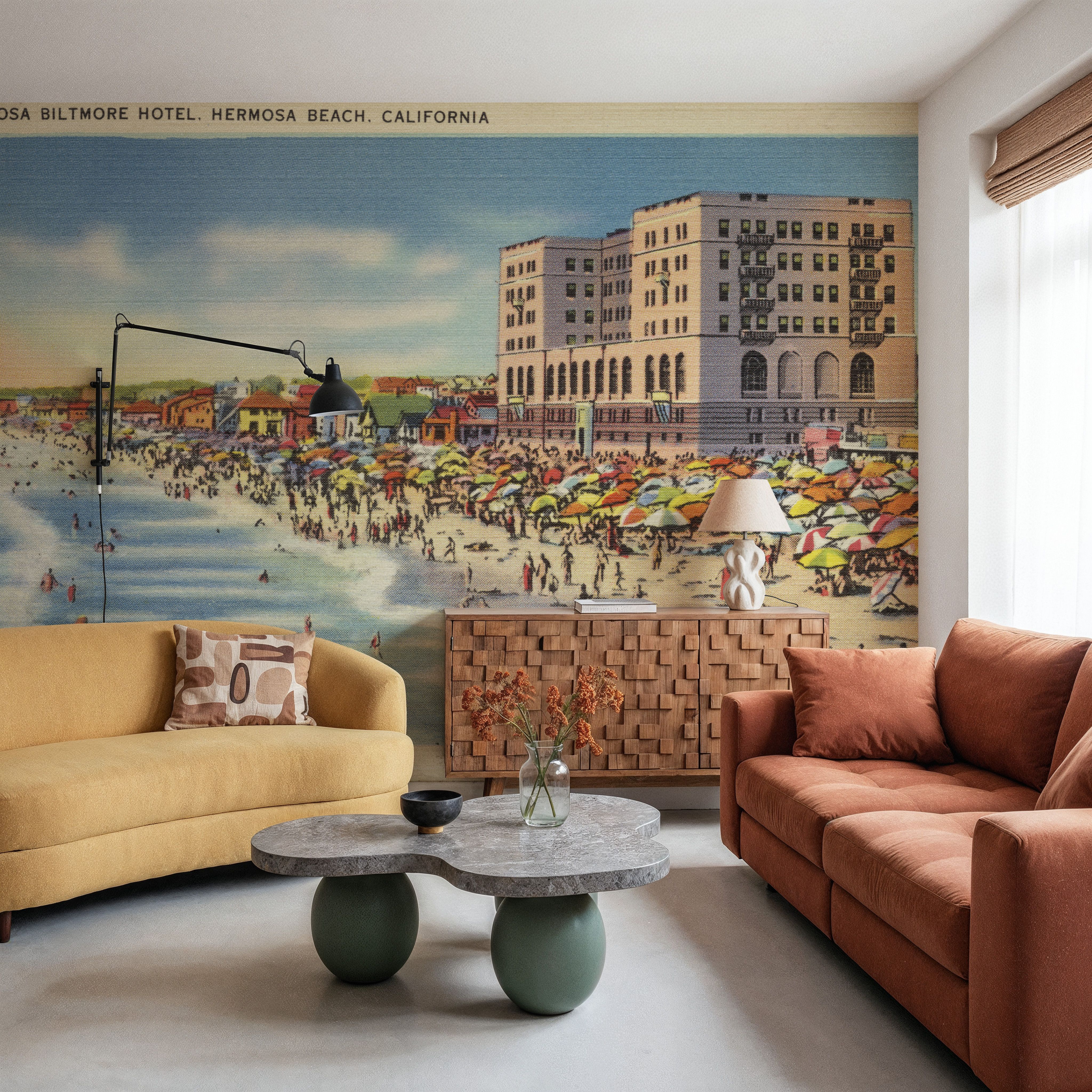 Greetings from Hermosa Biltmore Hotel - Screenprint Postcard