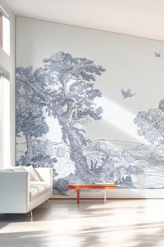 French Landscape, Dusty Blue