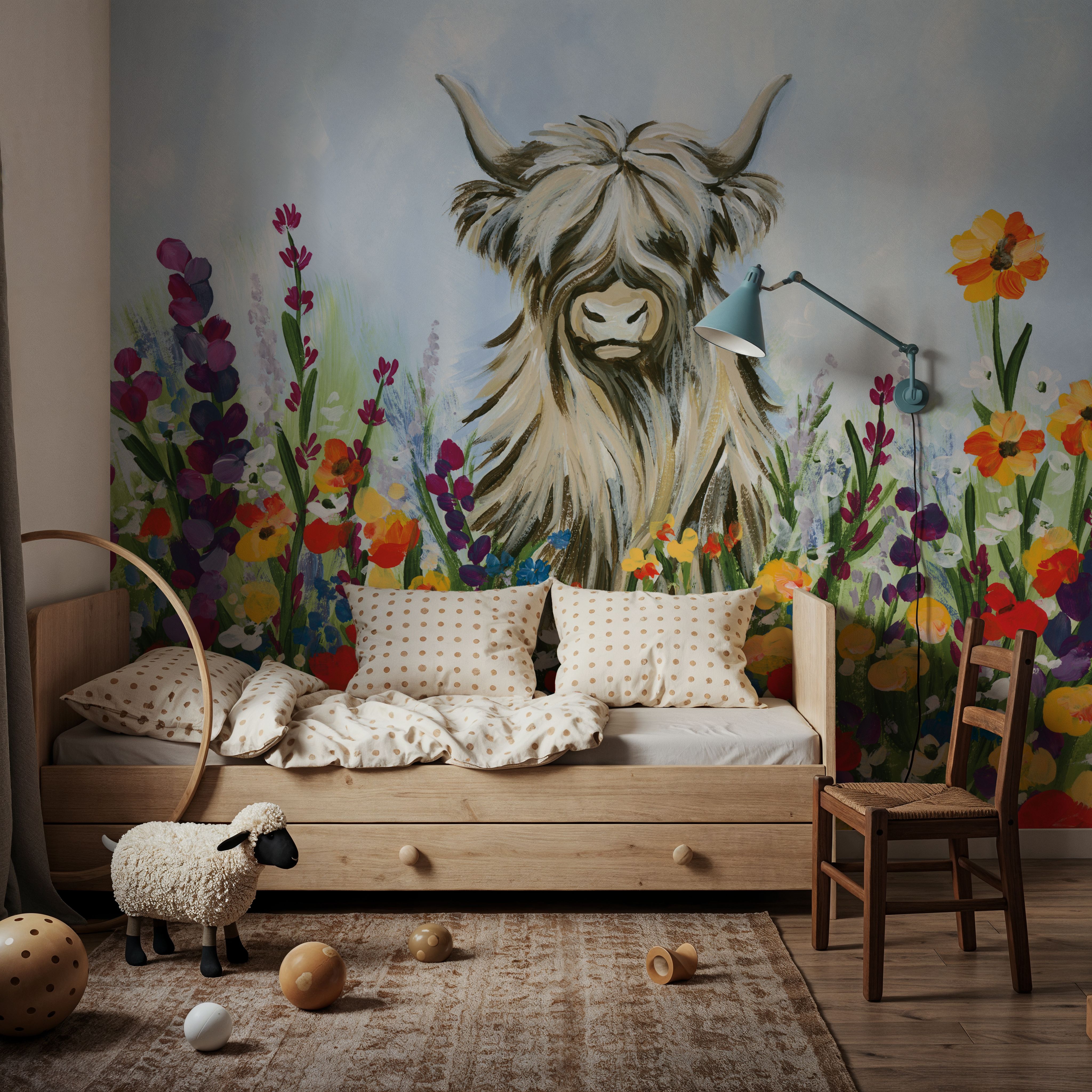 Longhorn in Spring Flowers