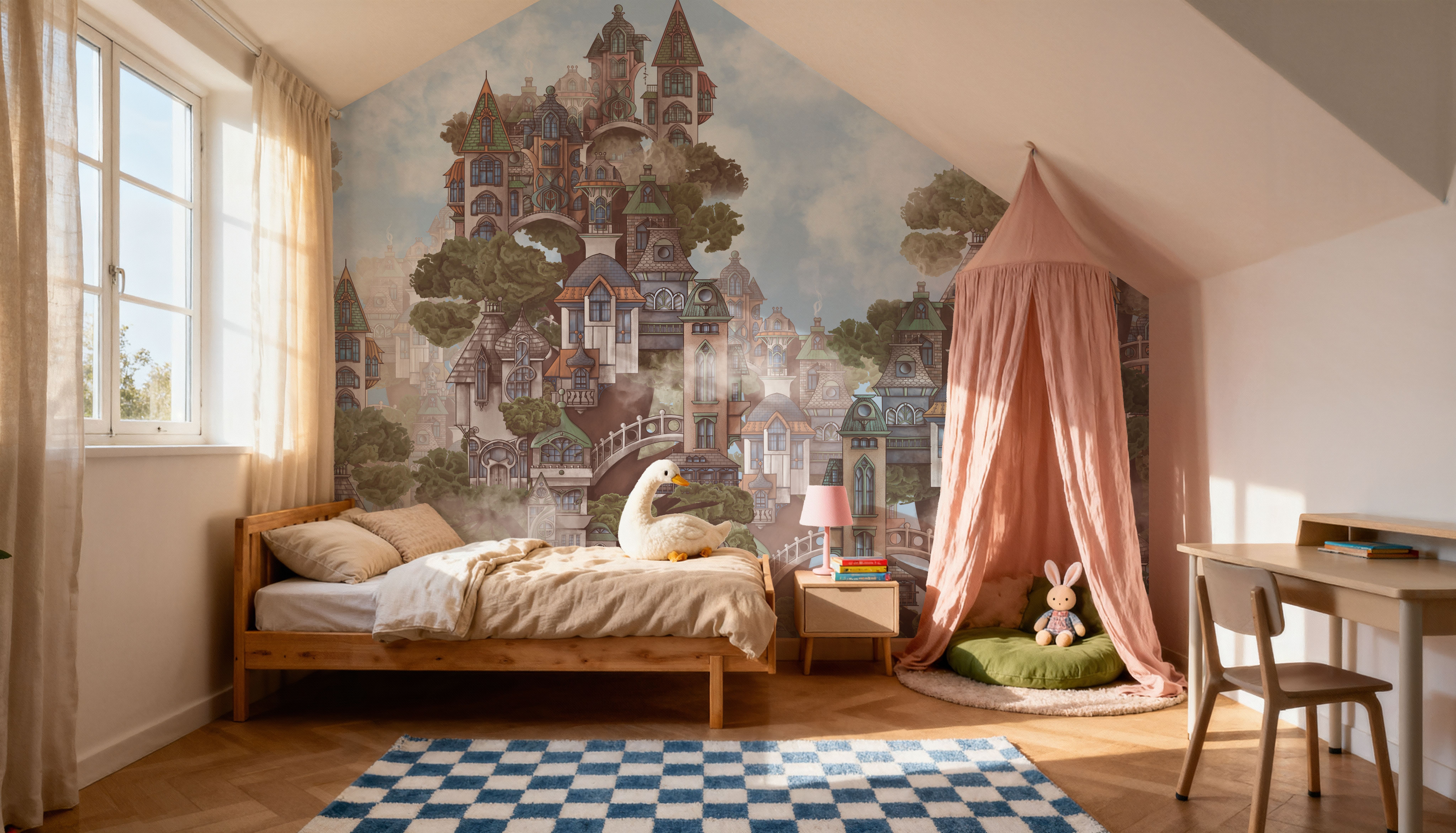 Treehouse Neighborhood Warm, Papier peint