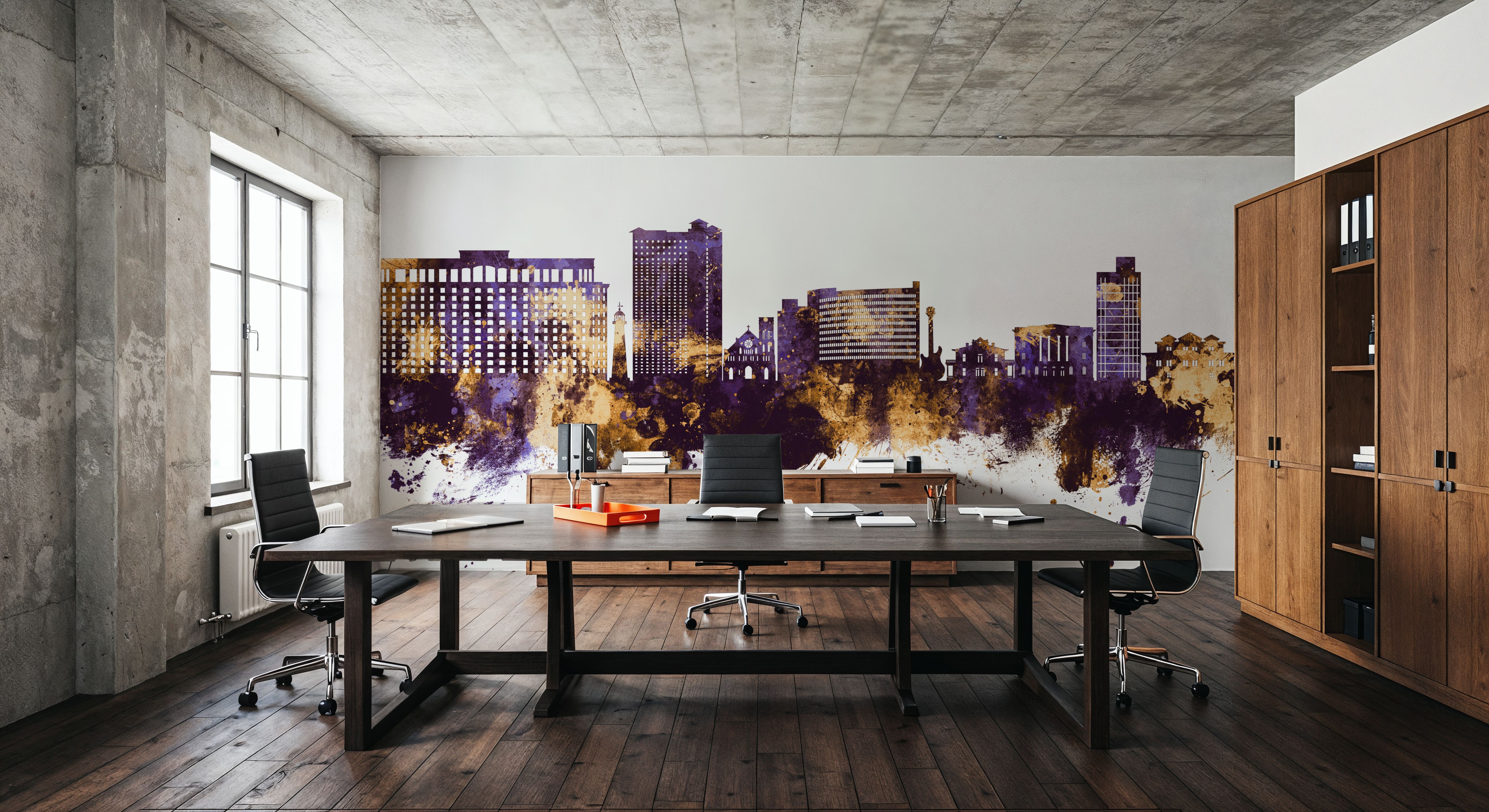 Biloxi Mississippi Skyline Purple & Gold