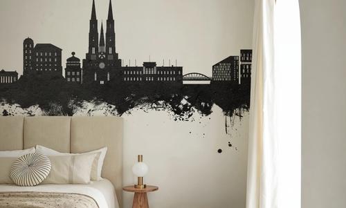 Uppsala Skyline Black & White