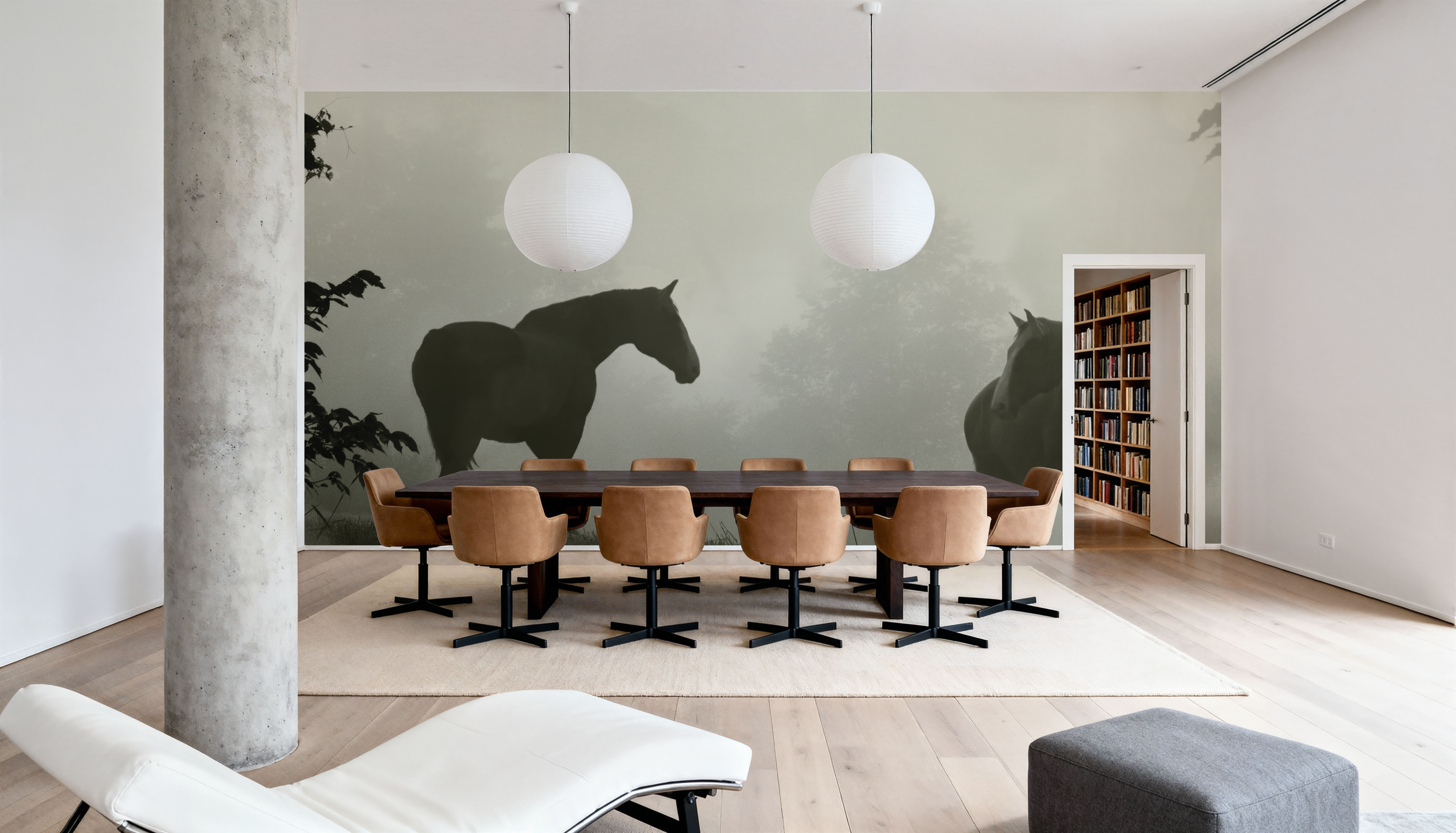 Morning Meadow Horses IV, Wallpaper