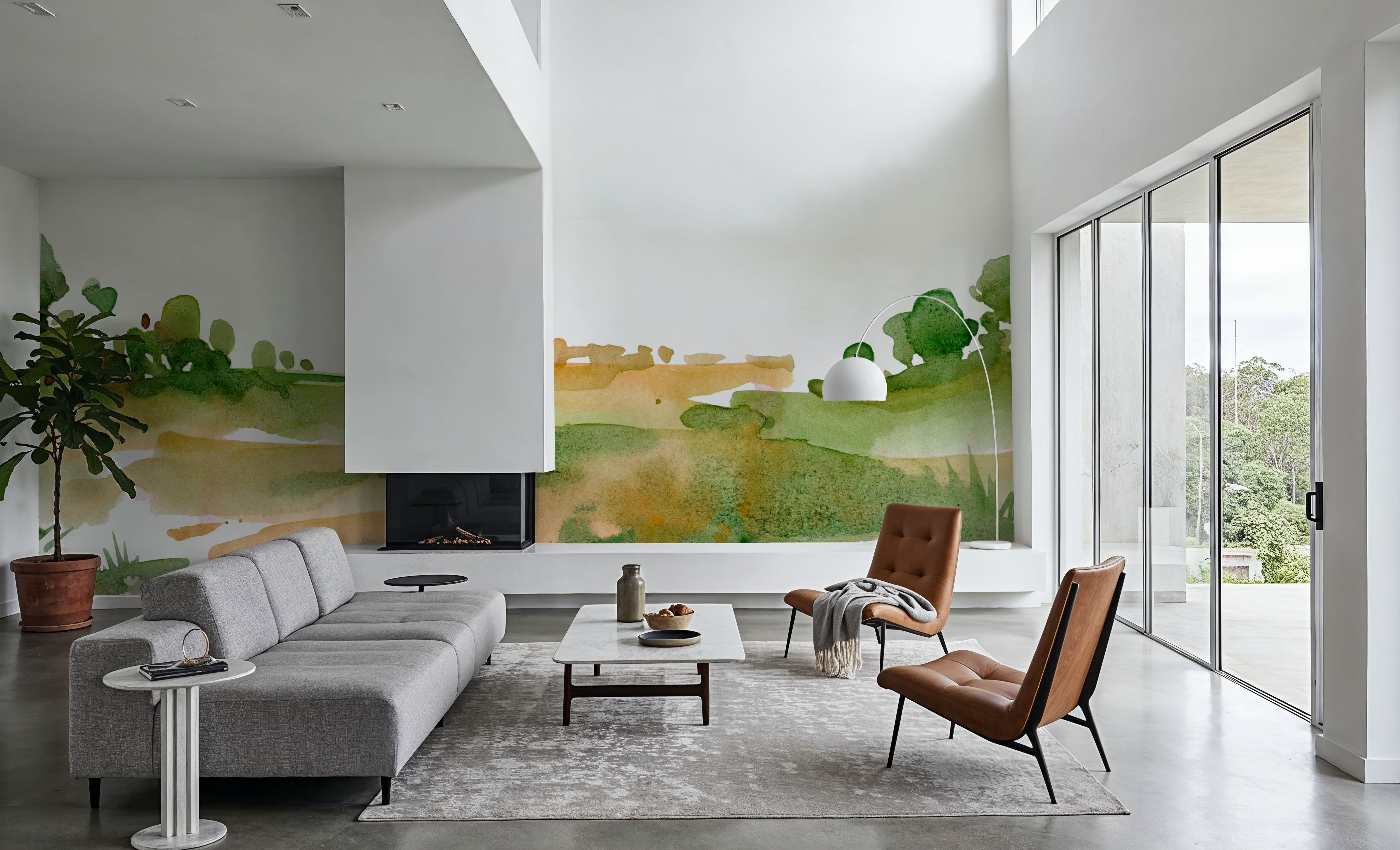 Rural Watercolor Landscape