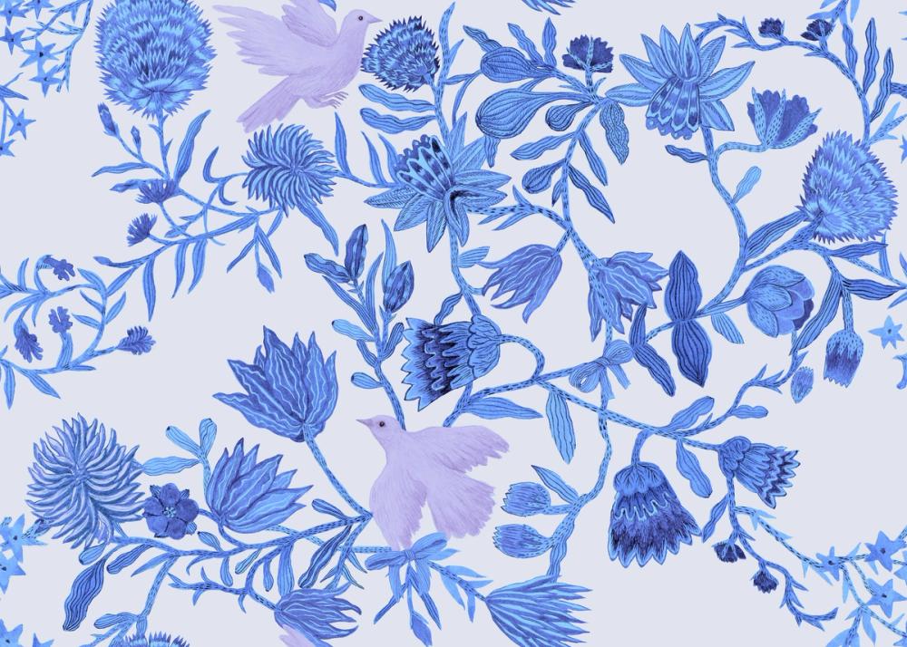 Miracle Blossoms and Birds, Blues