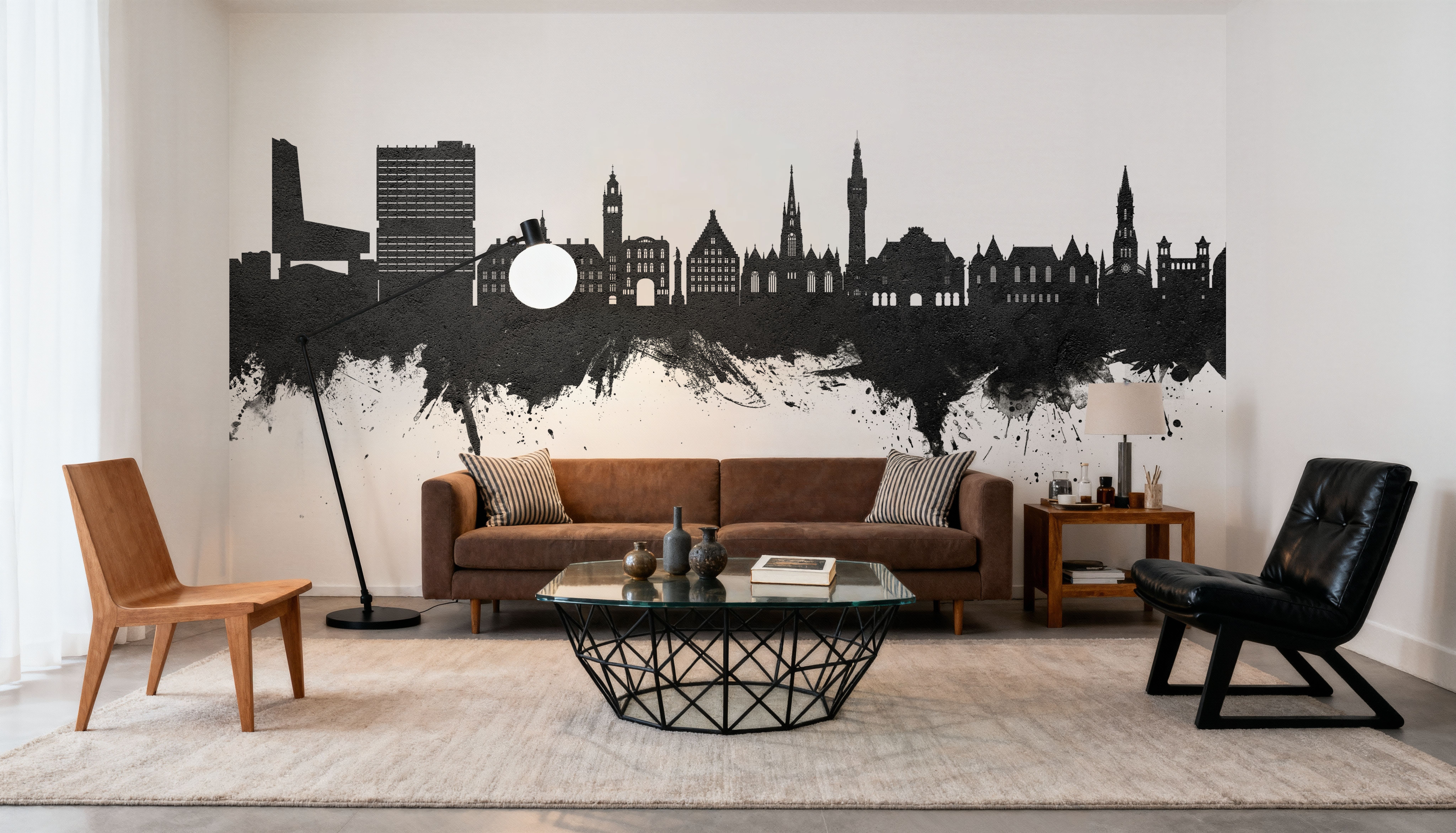 Lille France Skyline Black & White